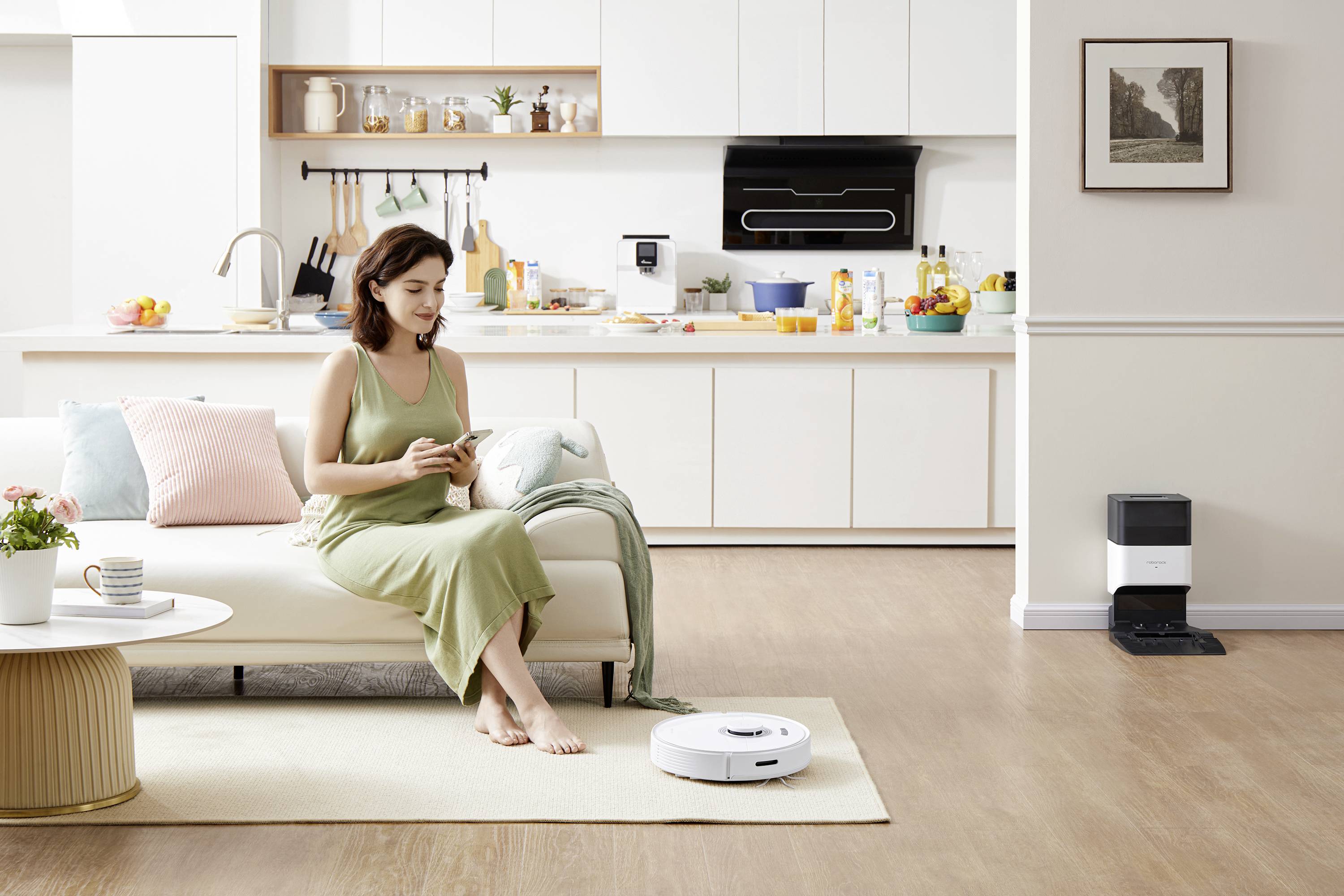 Roborock Q7 Max+ Saug-und Wischroboter Weiß kompatibel mit Amazon Alexa, kompatibel mit Google Home, App gesteuert, Sprachgesteuert