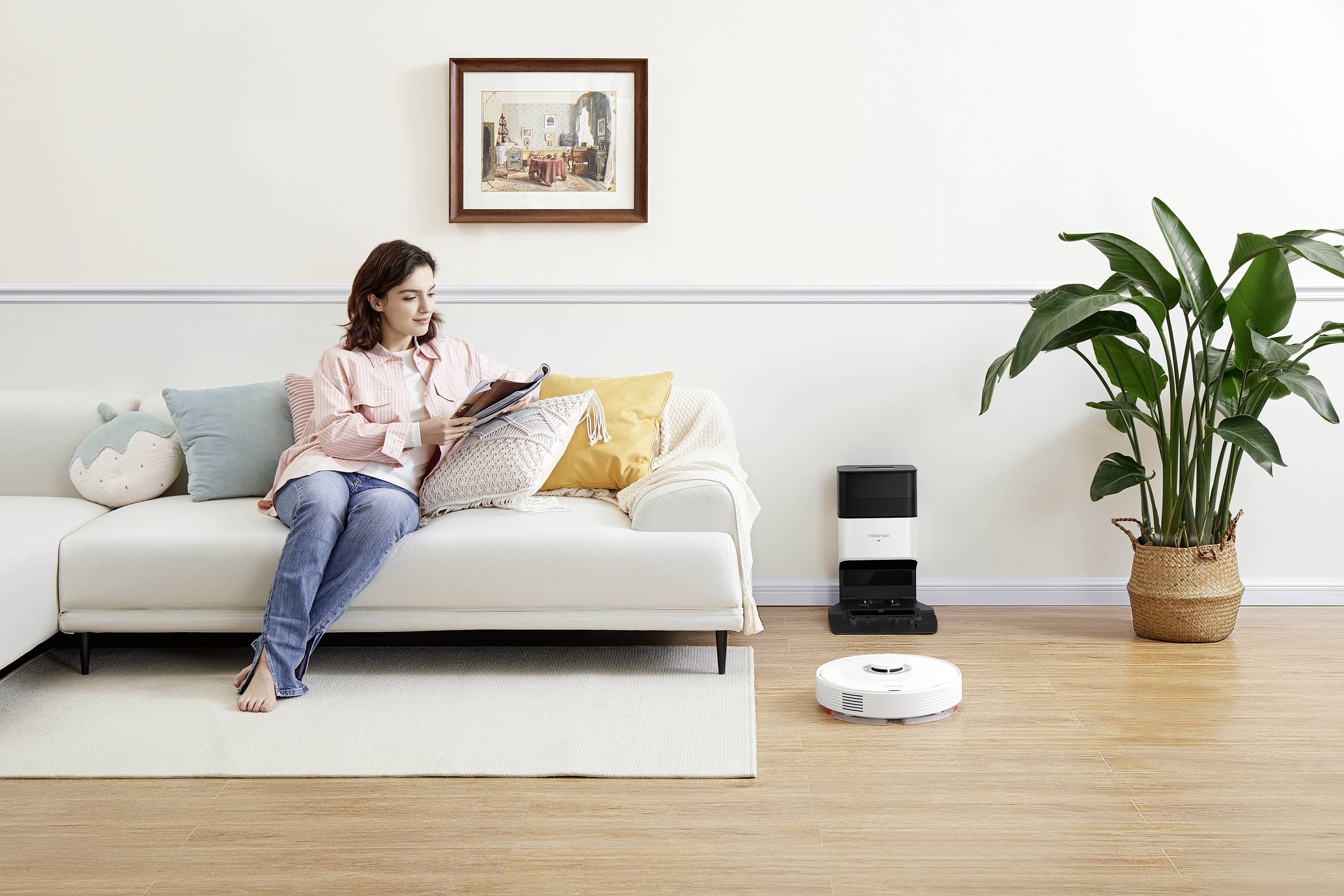 Roborock Q7 Max+ Saug-und Wischroboter Weiß kompatibel mit Amazon Alexa, kompatibel mit Google Home, App gesteuert, Sprachgesteuert