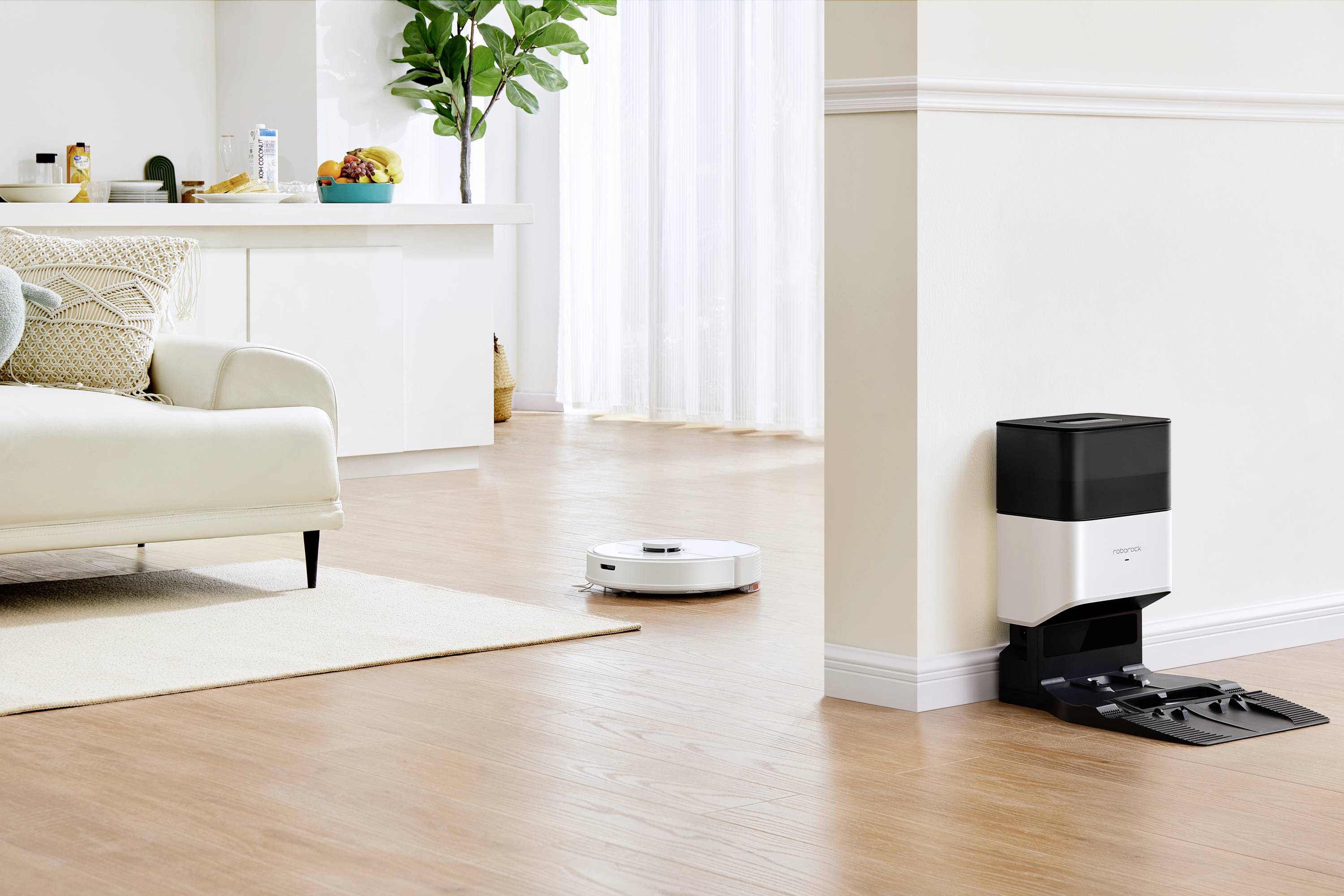 Roborock Q7 Max+ Saug-und Wischroboter Weiß kompatibel mit Amazon Alexa, kompatibel mit Google Home, App gesteuert, Sprachgesteuert