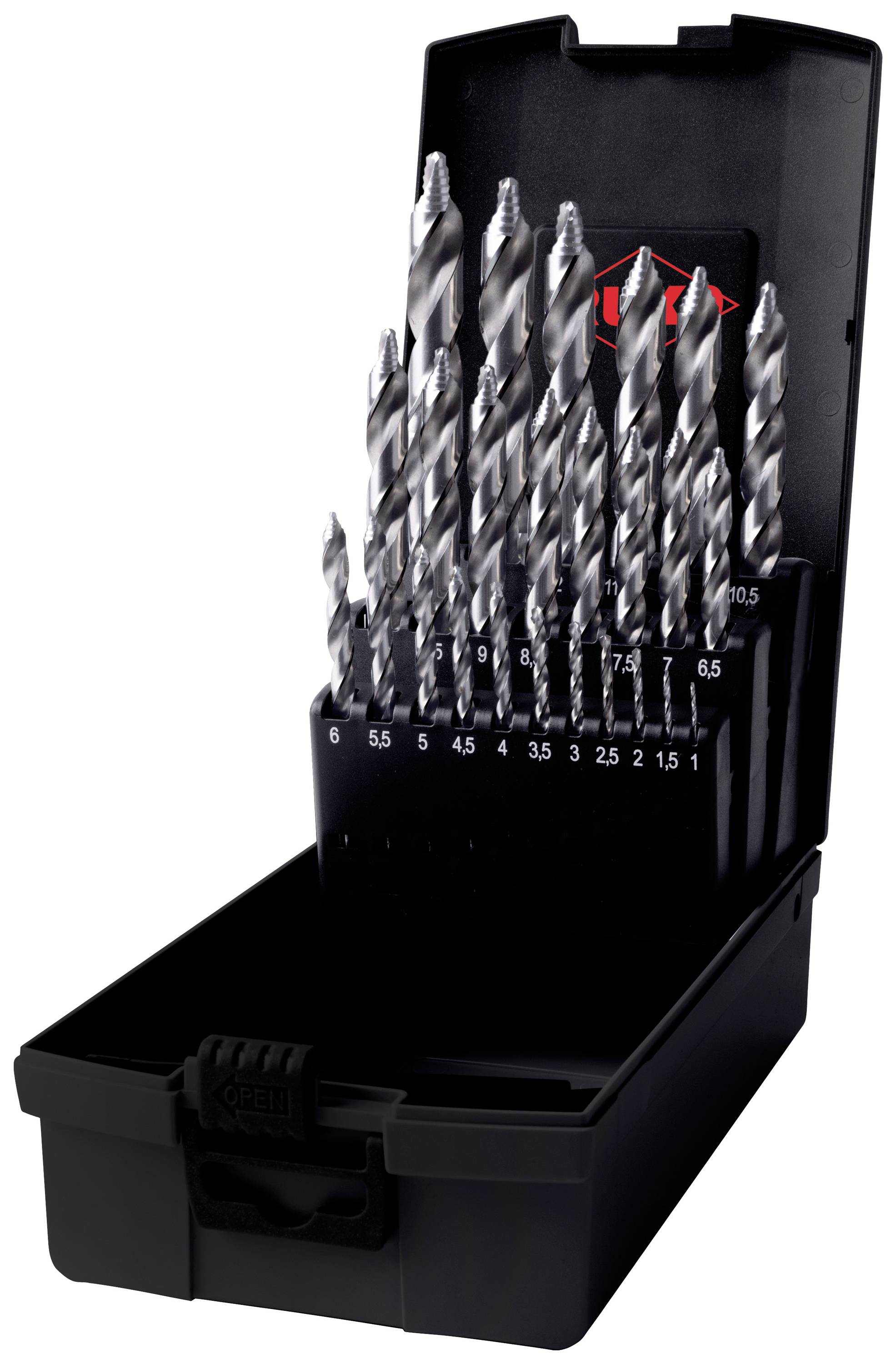 RUKO 259215RO HSS-G Spiralbohrer-Set 25teilig 1 mm, 1.5 mm, 2 mm, 2.5 mm, 3 mm, 3.5 mm, 4 mm, 4.5 m