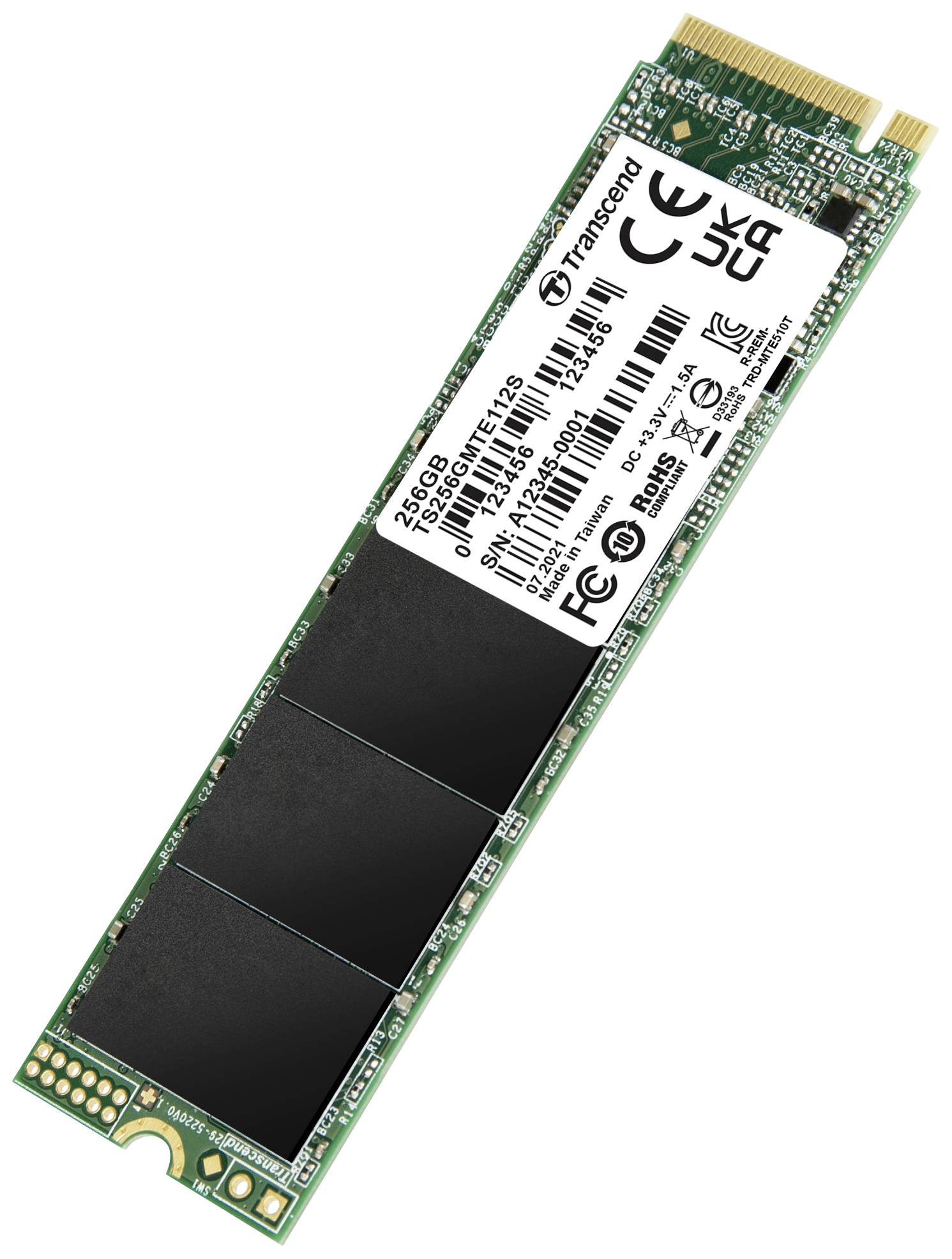 Transcend 112S 256GB Interne M.2 PCIe NVMe SSD 2280 PCIe NVMe 3.0 x4 Retail TS256GMTE112S