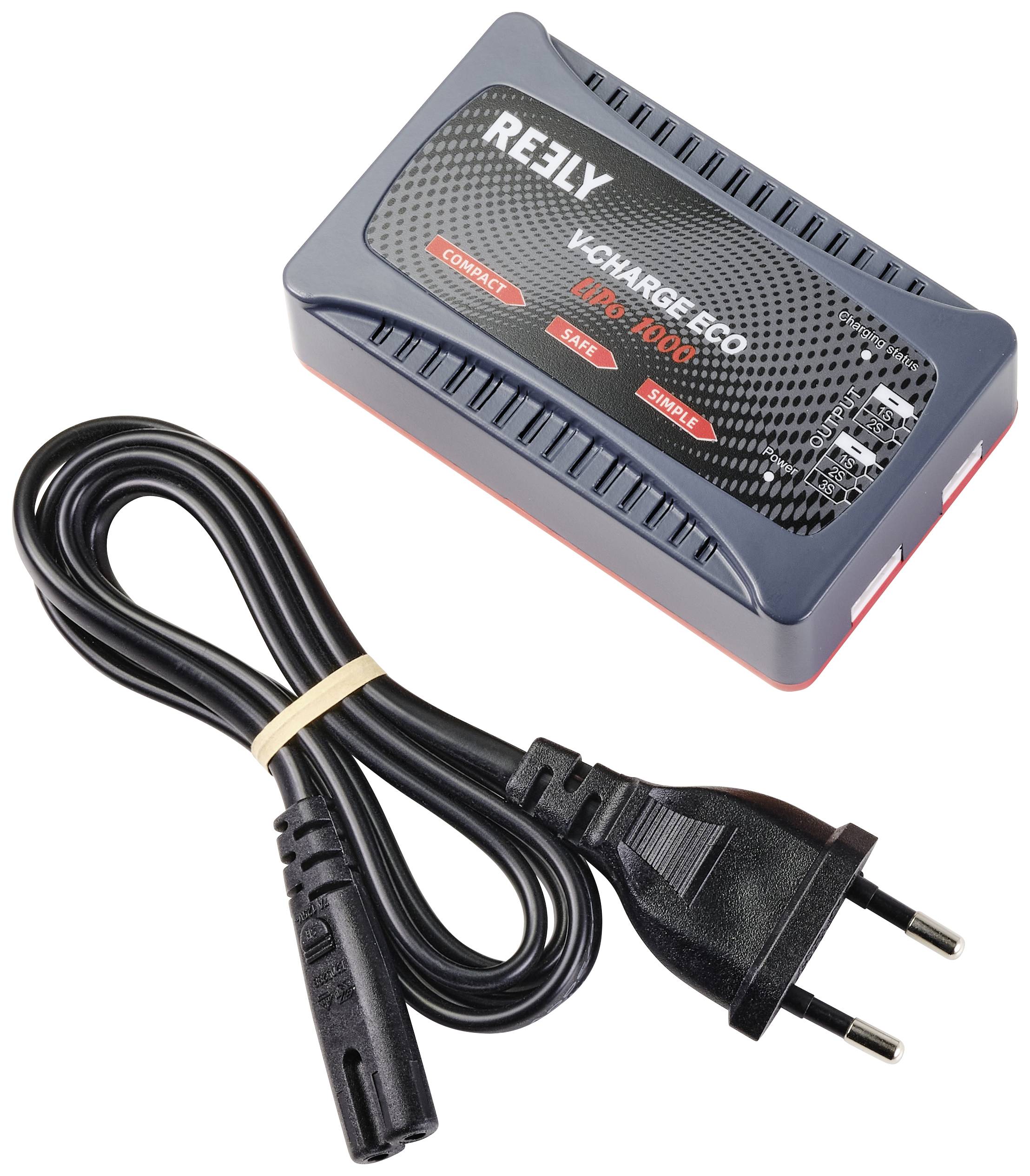 Reely V-CHARGE ECO LiPo 1000 Modellbau-Ladegerät 230V 1A LiPo