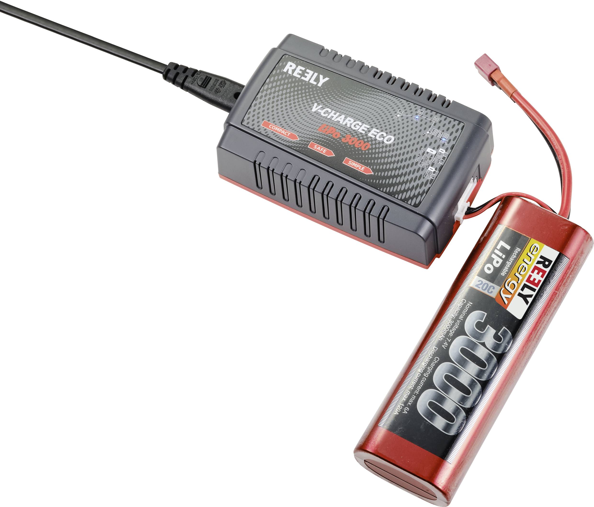 Reely V-CHARGE ECO LiPo 3000 Modellbau-Ladegerät 230V 3A LiPo