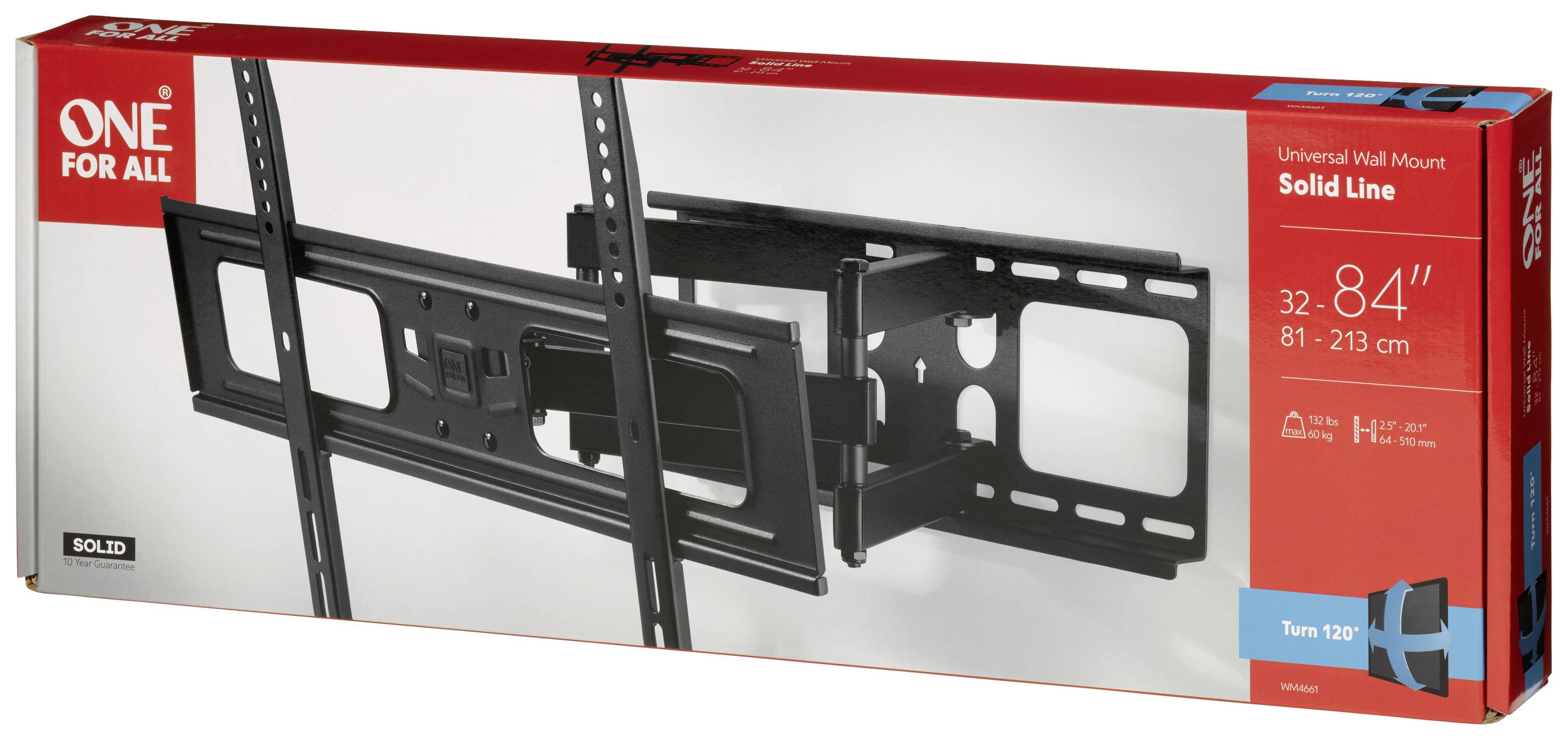 One For All WM 4661 TV-Wandhalterung 81,3cm (32") - 213,4cm (84") Neigbar, Schwenkbar