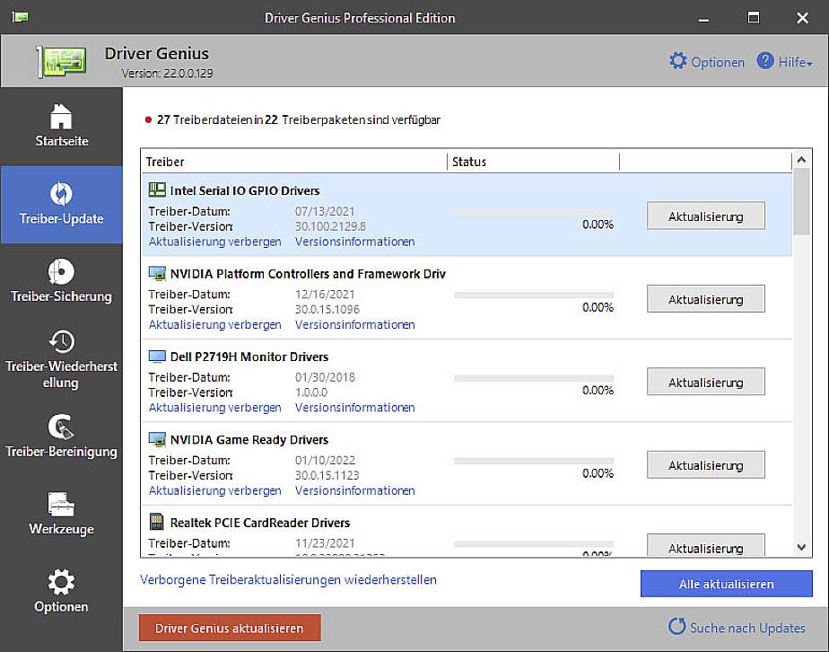 Avanquest Driver Genius 22 Professional (Code in a Box) Jahreslizenz, 3 Lizenzen Windows Systemopti