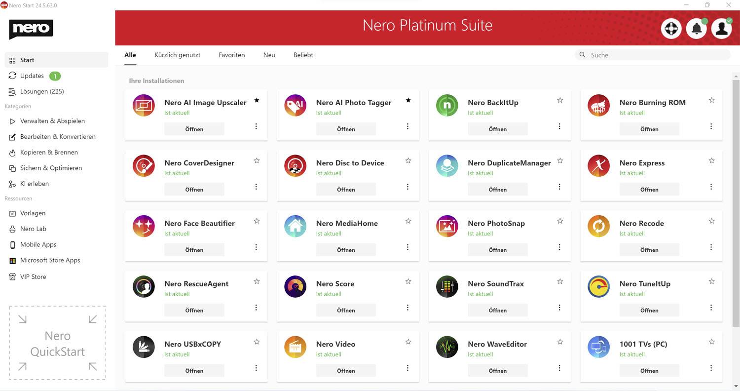 Nero Nero Platinum Unlimited Vollversion, 1 Lizenz Windows Brenn-Software