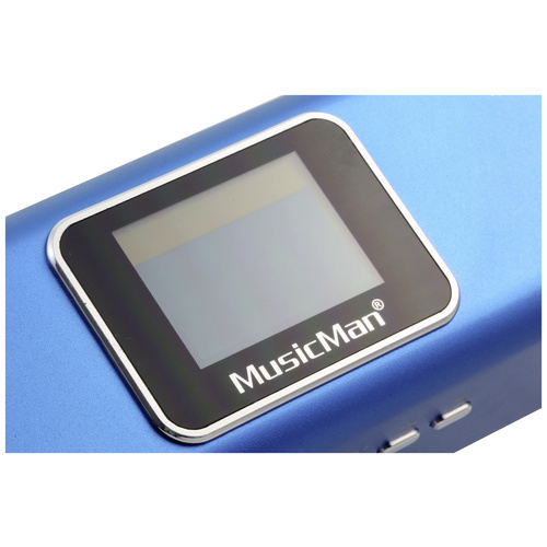 Music Man MA Display blau Mini Lautsprecher AUX, FM Radio, SD, tragbar, USB Blau (metallic)