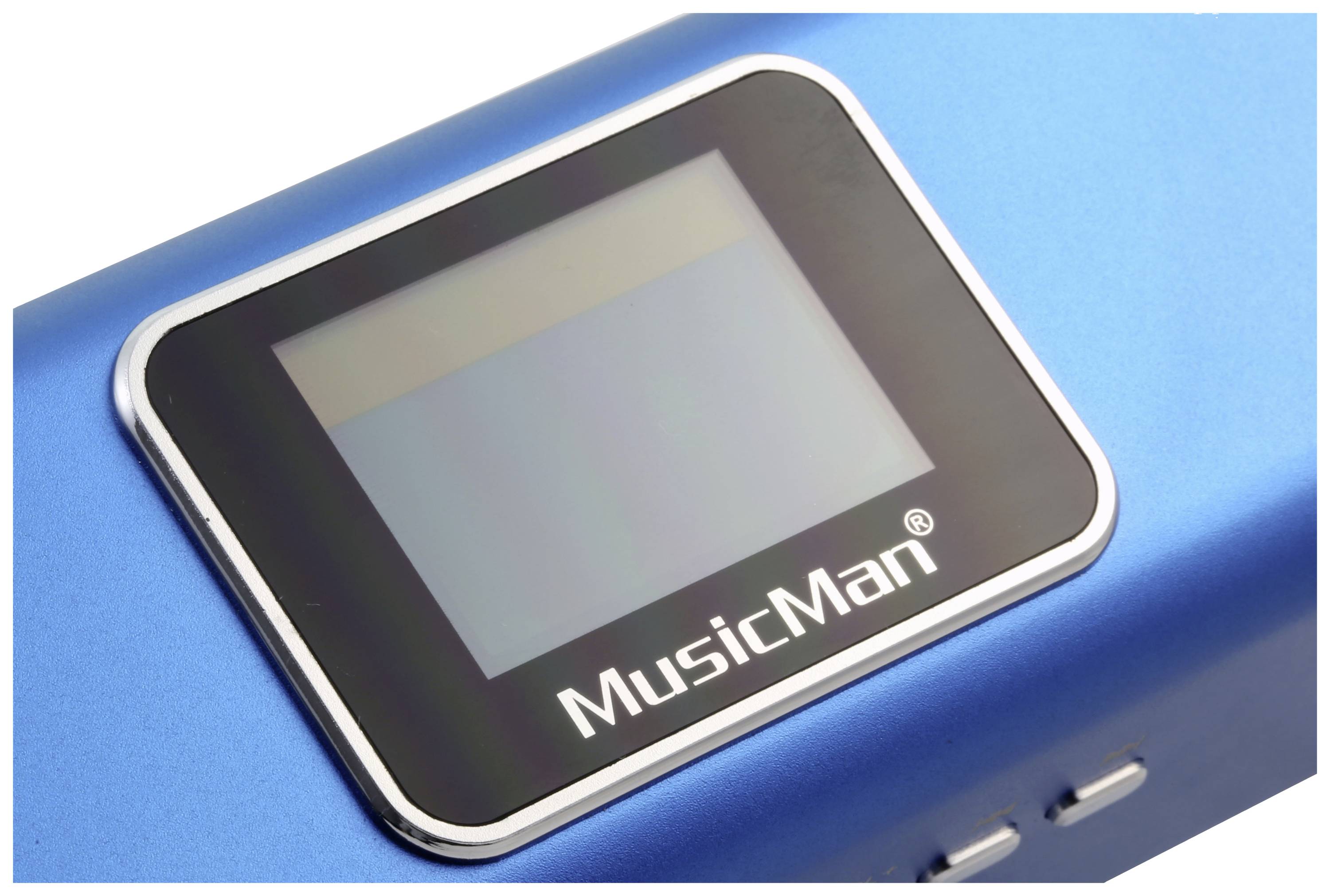 Music Man MA Display blau Mini Lautsprecher AUX, FM Radio, SD, tragbar, USB Blau (metallic)