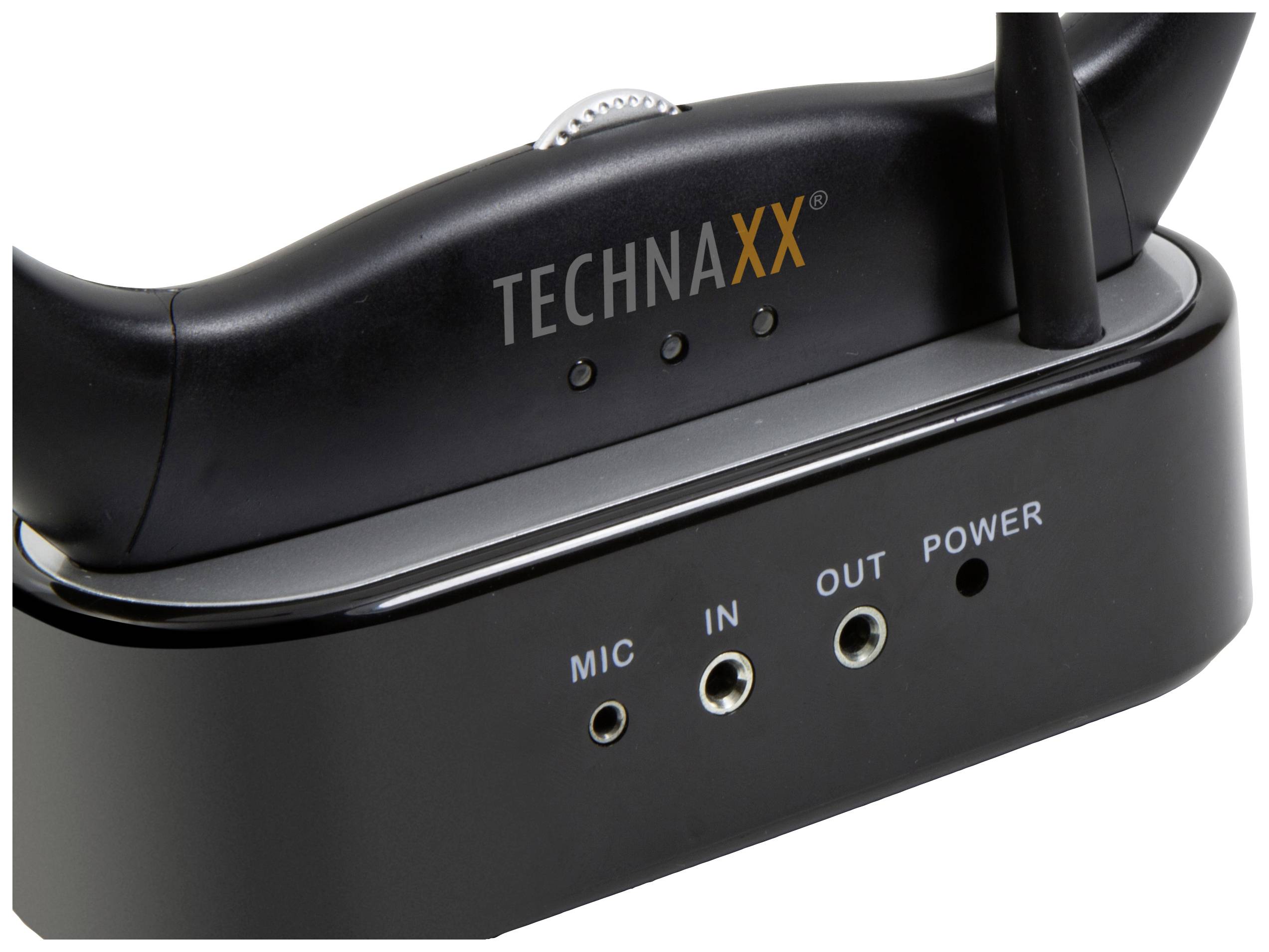 Technaxx TX-99 In Ear Headset Funk Schwarz Headset, Ladecase, Leichtbügel, Lautstärkeregelung, Fernbedienung TV