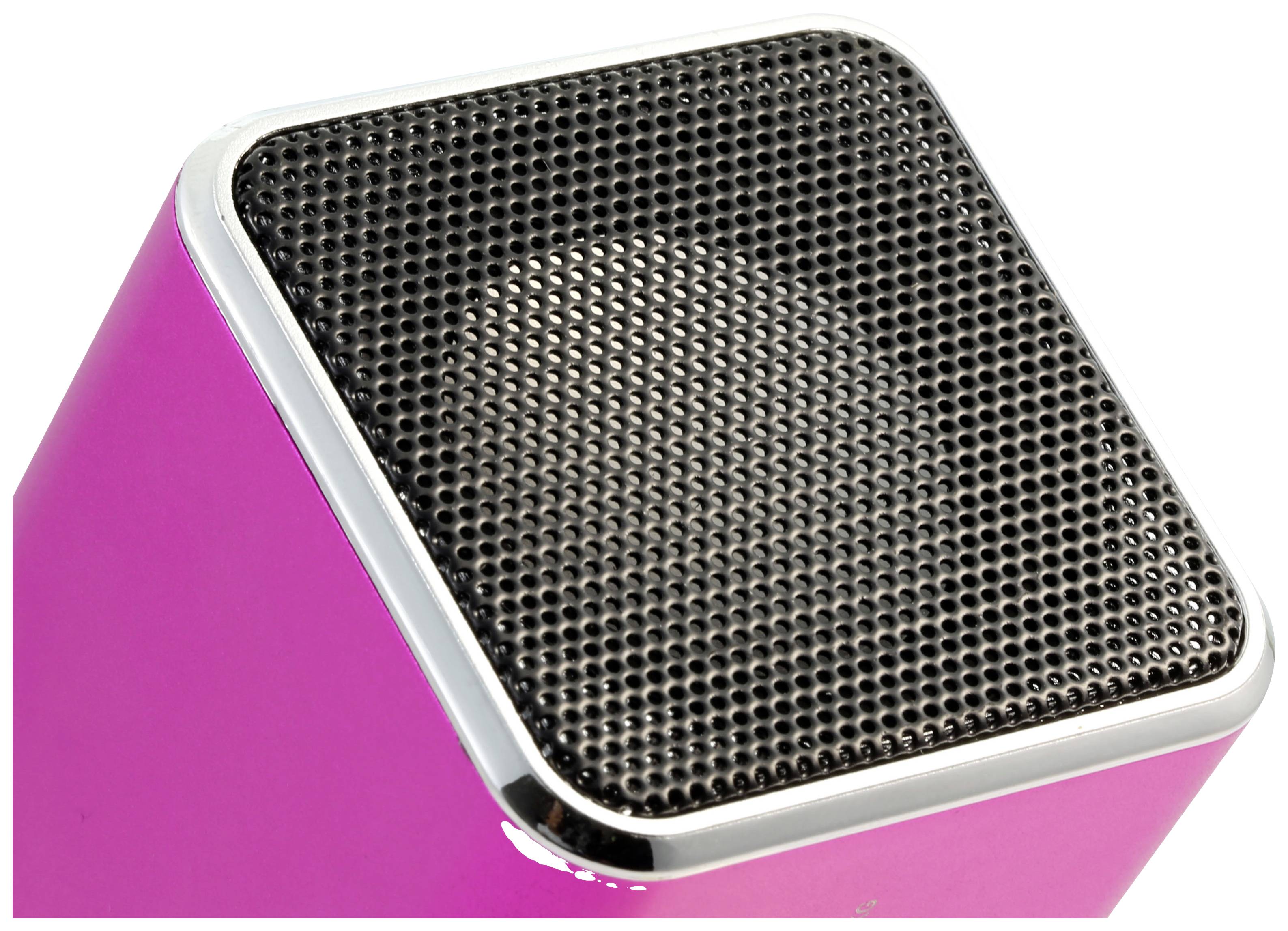 Music Man MA Display pink Mini Lautsprecher AUX, FM Radio, SD, tragbar, USB Pink (metallic)