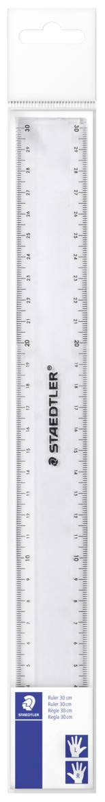 'Schneider' Lineal, 30 cm, transparent, mit Zentimeter- und Millimeter-Markierungen.