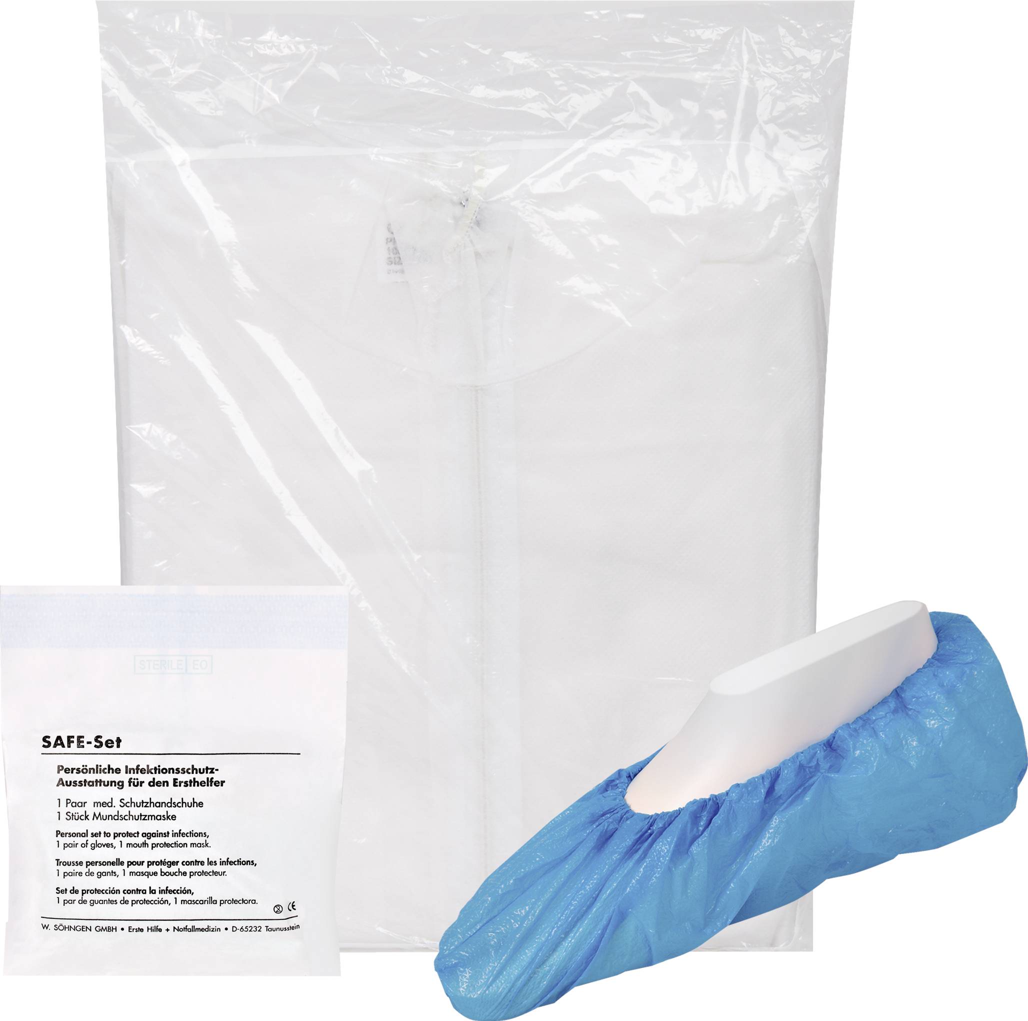 Söhngen 1005179 Einweg-Set Schutzbekl. mit Overall Kleider-Größe: XXL Weiß