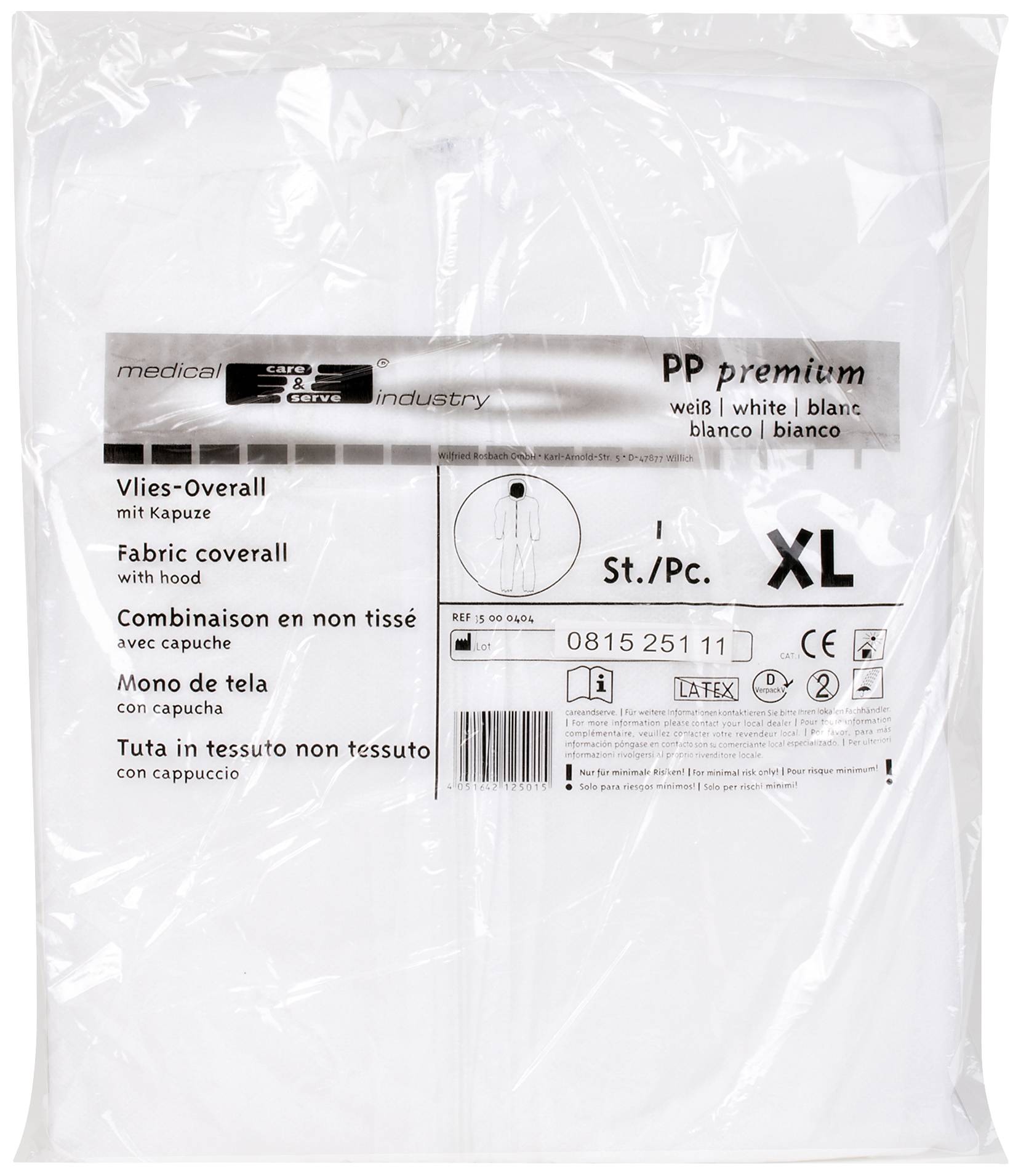 Söhngen 1005076 Einmal-Schutzoverall XL Kleider-Größe: XL Weiß