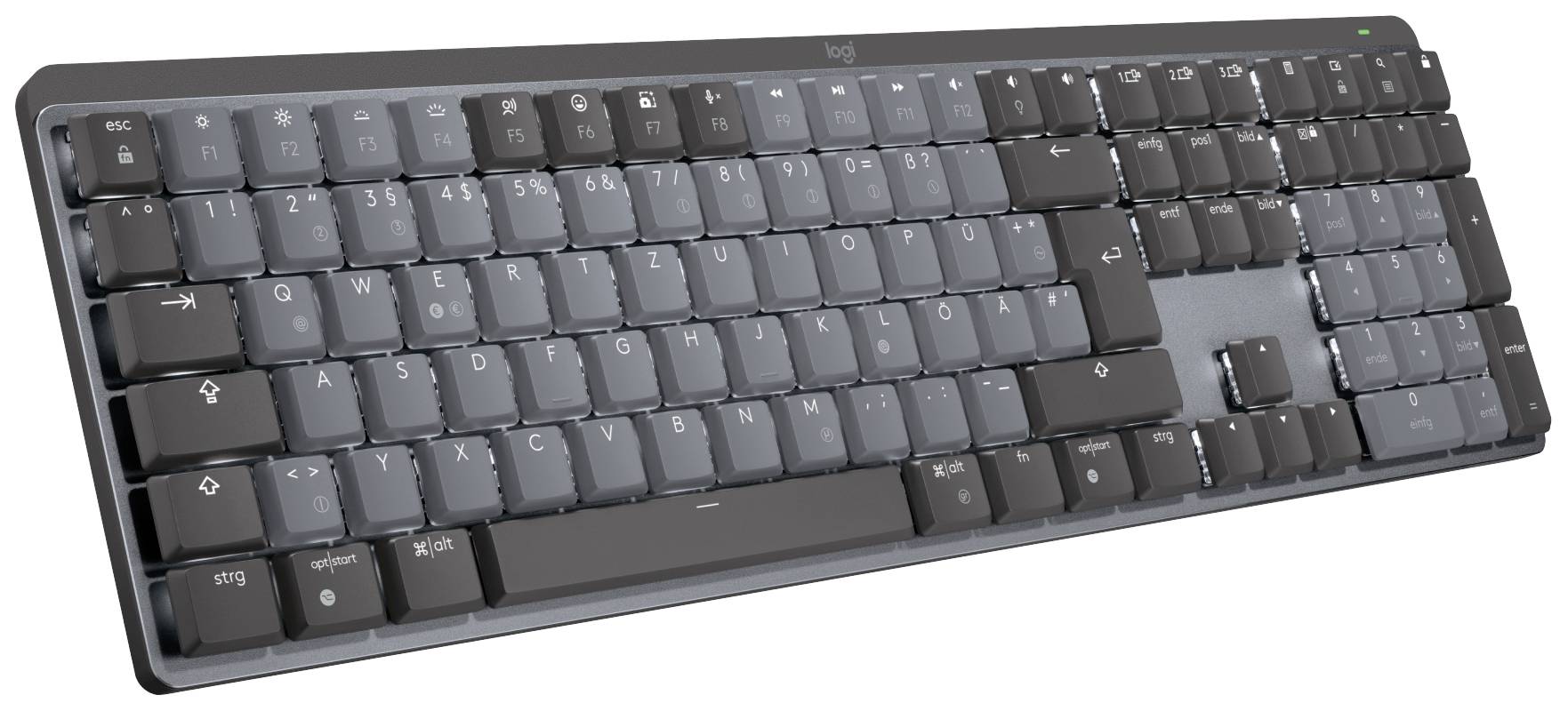 Logitech MX Mechanical (Tacticle Quiet) Bluetooth®, Funk Tastatur Deutsch, QWERTZ Graphit Abnehmbar