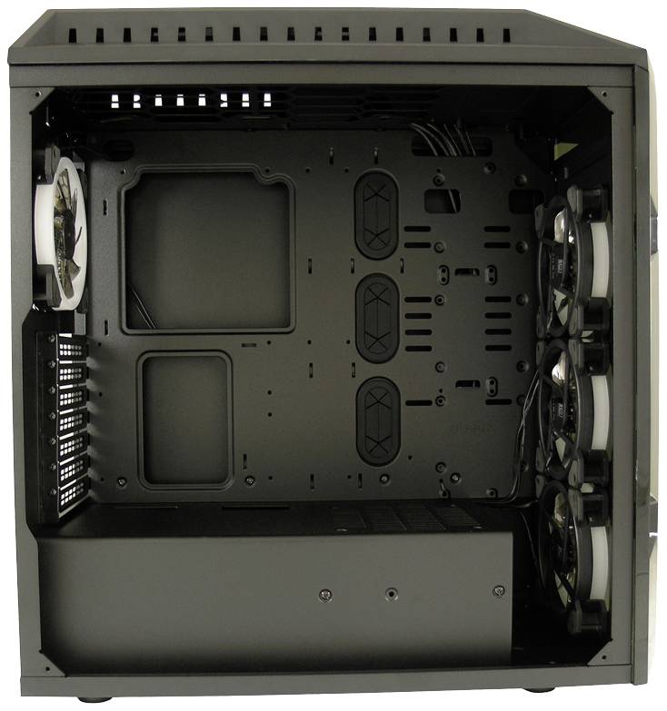 LC Power LC-998B-ON Midi-Tower Gaming-Gehäuse Schwarz 4 Vorinstallierte LED Lüfter, Für DIY Wasserkühlung geeignet, Seitenfenster, Staubfilter