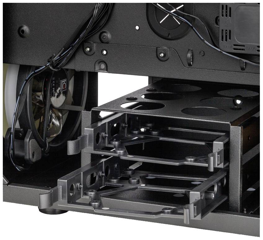 LC Power LC-998B-ON Midi-Tower Gaming-Gehäuse Schwarz 4 Vorinstallierte LED Lüfter, Für DIY Wasserkühlung geeignet, Seitenfenster, Staubfilter