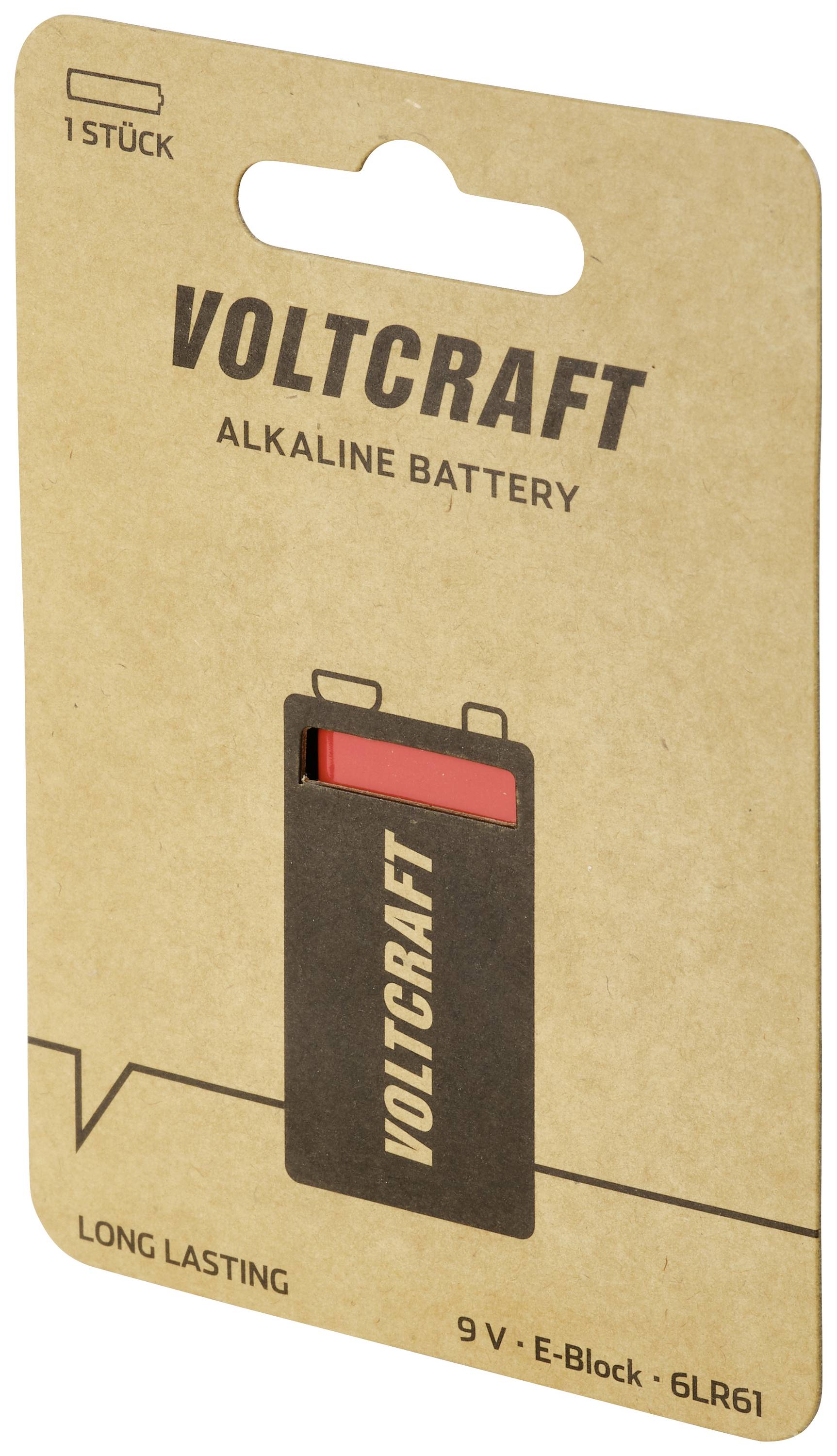 VOLTCRAFT 6LR61 9V Block-Batterie Alkali-Mangan 550 mAh 9V 1St.