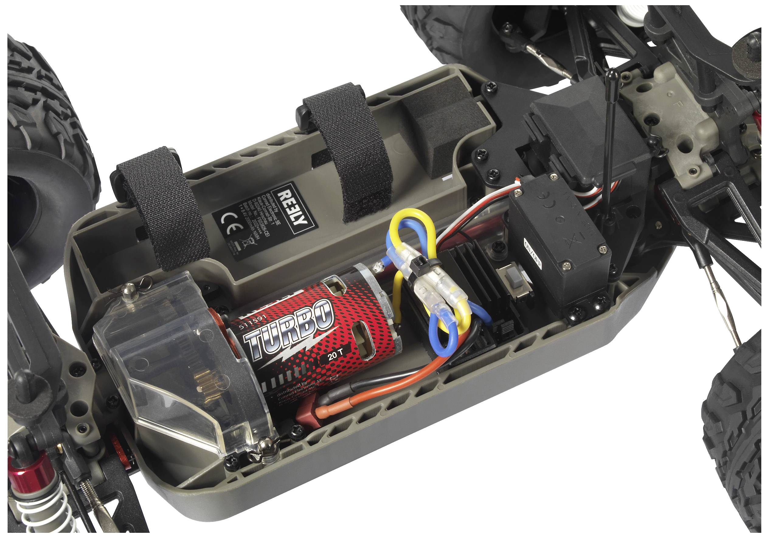 Reely New2 Super Combo Brushed 1:10 RC Modellauto Elektro Monstertruck Allradantrieb (4WD) 100% RtR 2,4 GHz inkl. Akku, Ladegerät und Senderbatterie