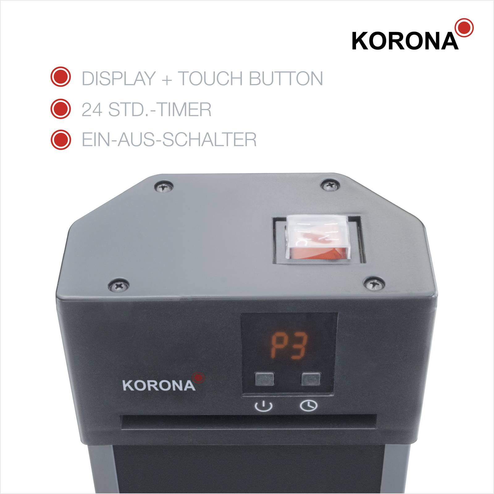 Korona 60000 Säulen-Heizlüfter n.rel Silber-Schwarz