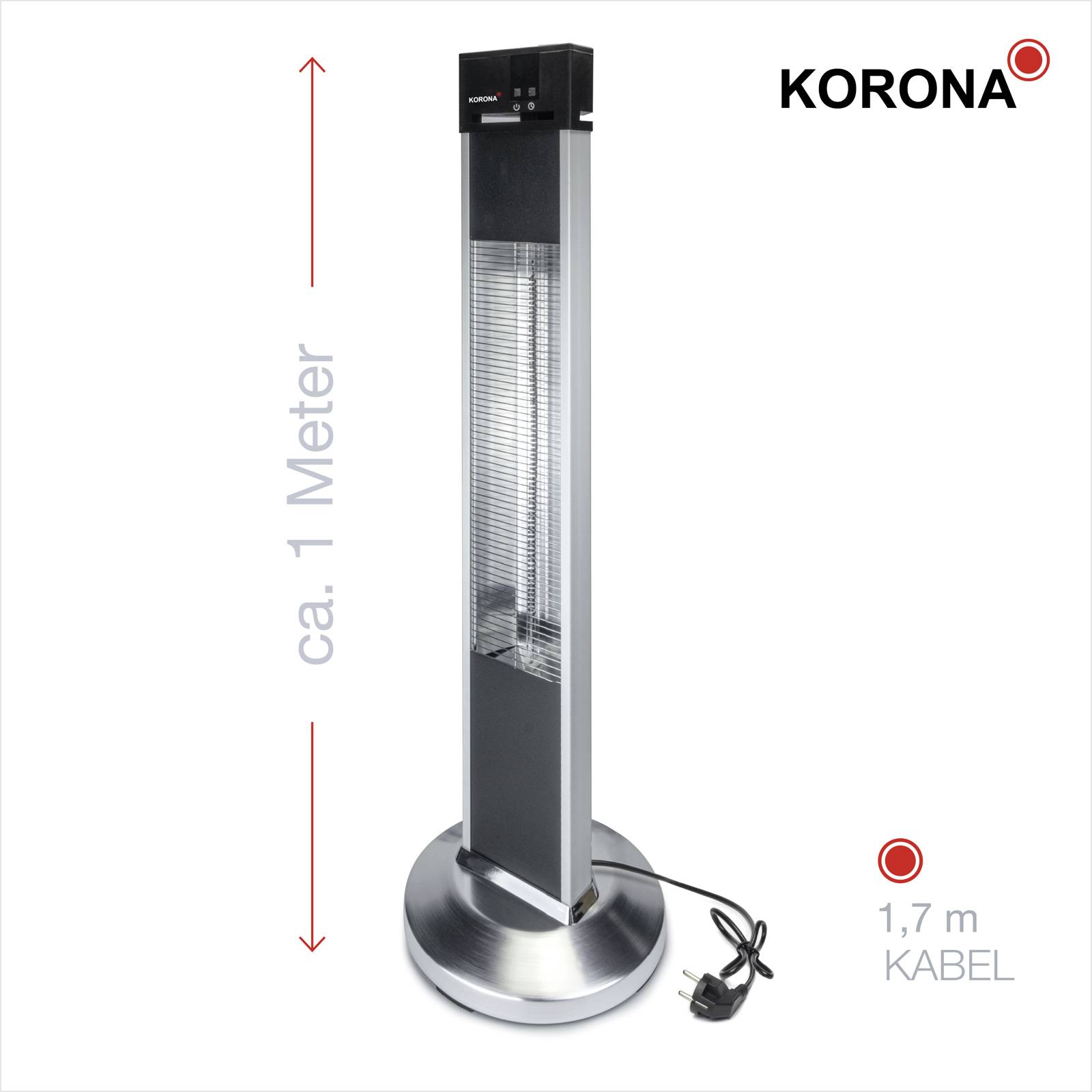 Korona 60000 Säulen-Heizlüfter n.rel Silber-Schwarz