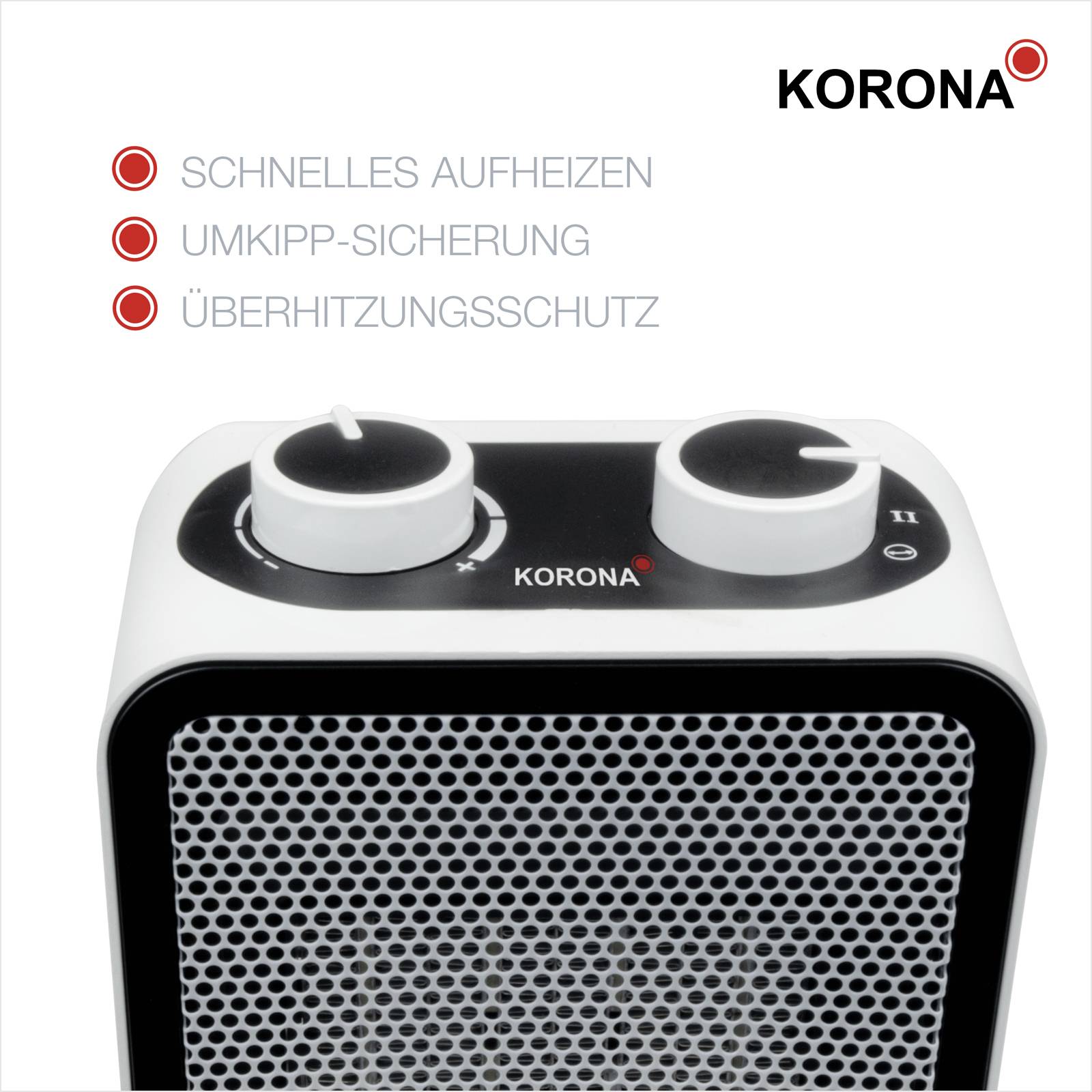 Korona 60001 Keramik-Heizlüfter 60001 Weiß/Schwarz