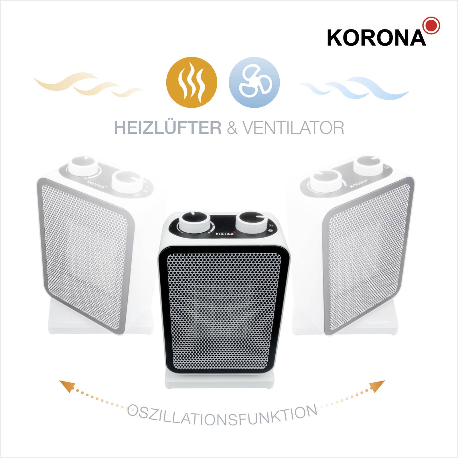 Korona 60001 Keramik-Heizlüfter 60001 Weiß/Schwarz