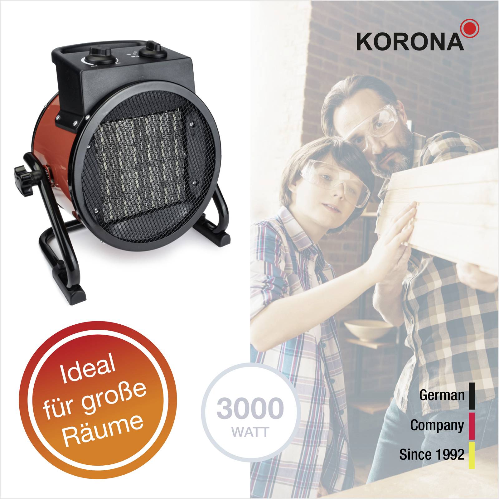 Korona 60002 Heizlüfter 60002 Rot/Schwarz