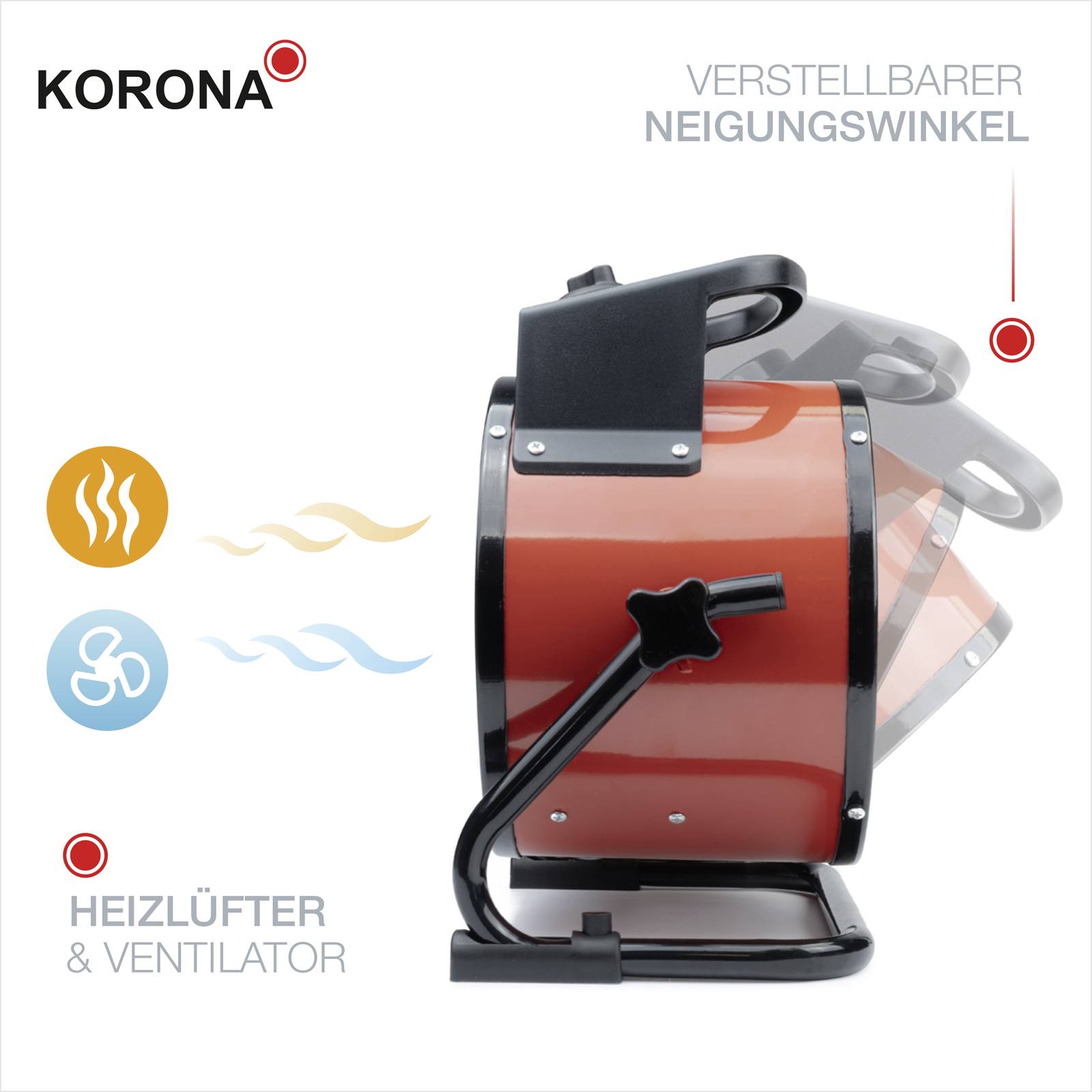 Korona 60002 Heizlüfter 60002 Rot/Schwarz