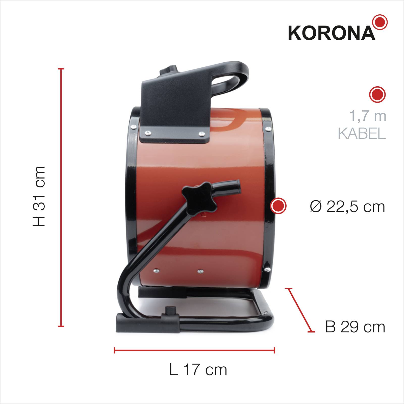 Korona 60002 Heizlüfter 60002 Rot/Schwarz