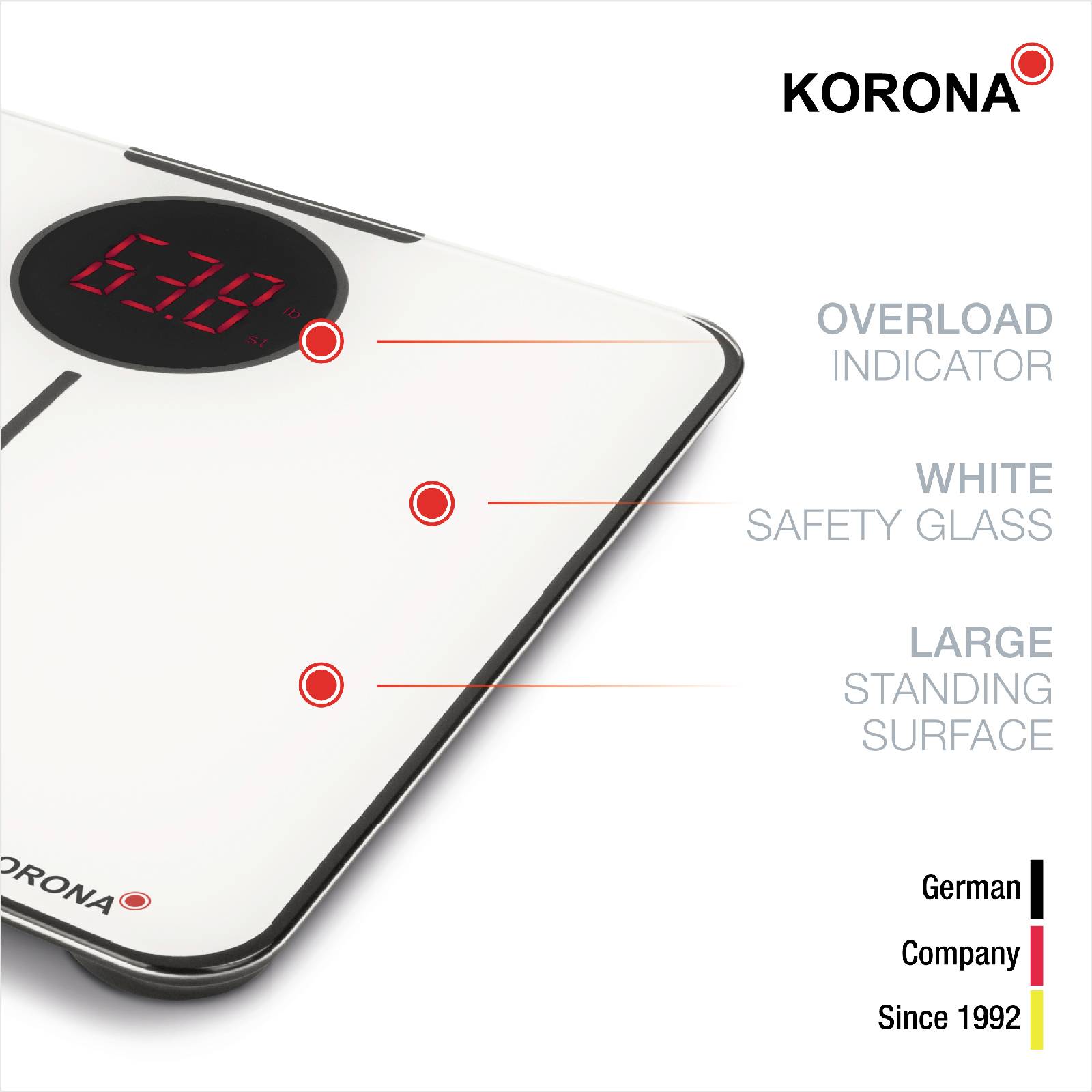 Korona SABRINA Personenwaage 75757 digital Wägebereich (max.)=180 kg Weiß