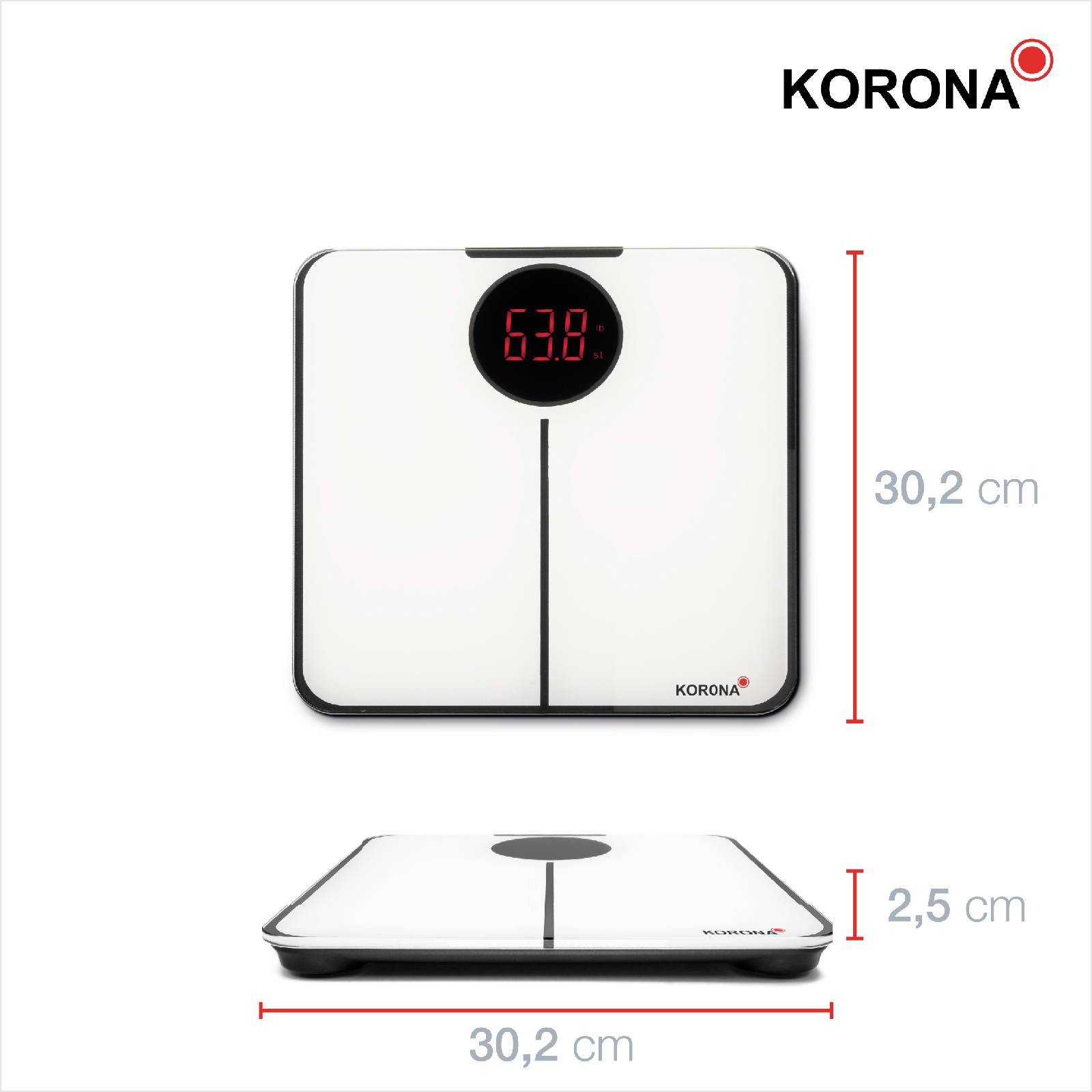 Korona SABRINA Personenwaage digital Wägebereich (max.)=180 kg Weiß