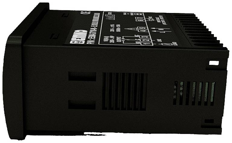 Schwarzer elektronischer Temperaturregler mit digitalem Display und mehreren Einstelloptionen zur Temperaturüberwachungssysteme.