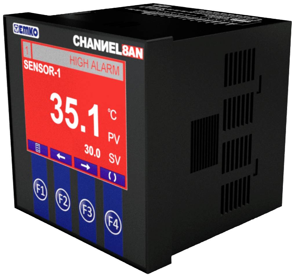 Emko CHANNEL8A-N 2-Punkt-Regler Temperaturregler -200 bis +650°C Relais 5A (L x B x H) 96 x 96 x 96mm