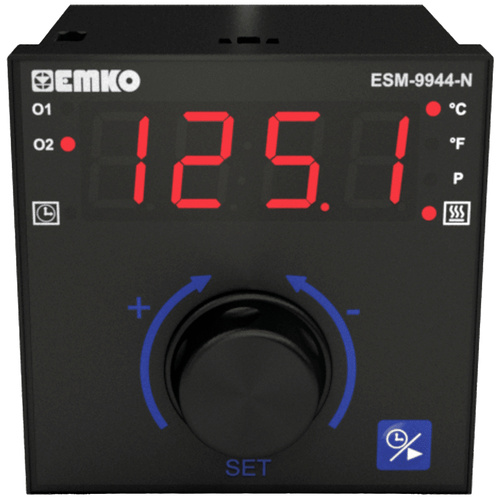Emko ESM-9944-N 2 points, P, PI, PD, PID Régulateur de température Pt100 -200 à +1700 °C Relais 5 A (L x l x H) 100 x 96 x 96 mm