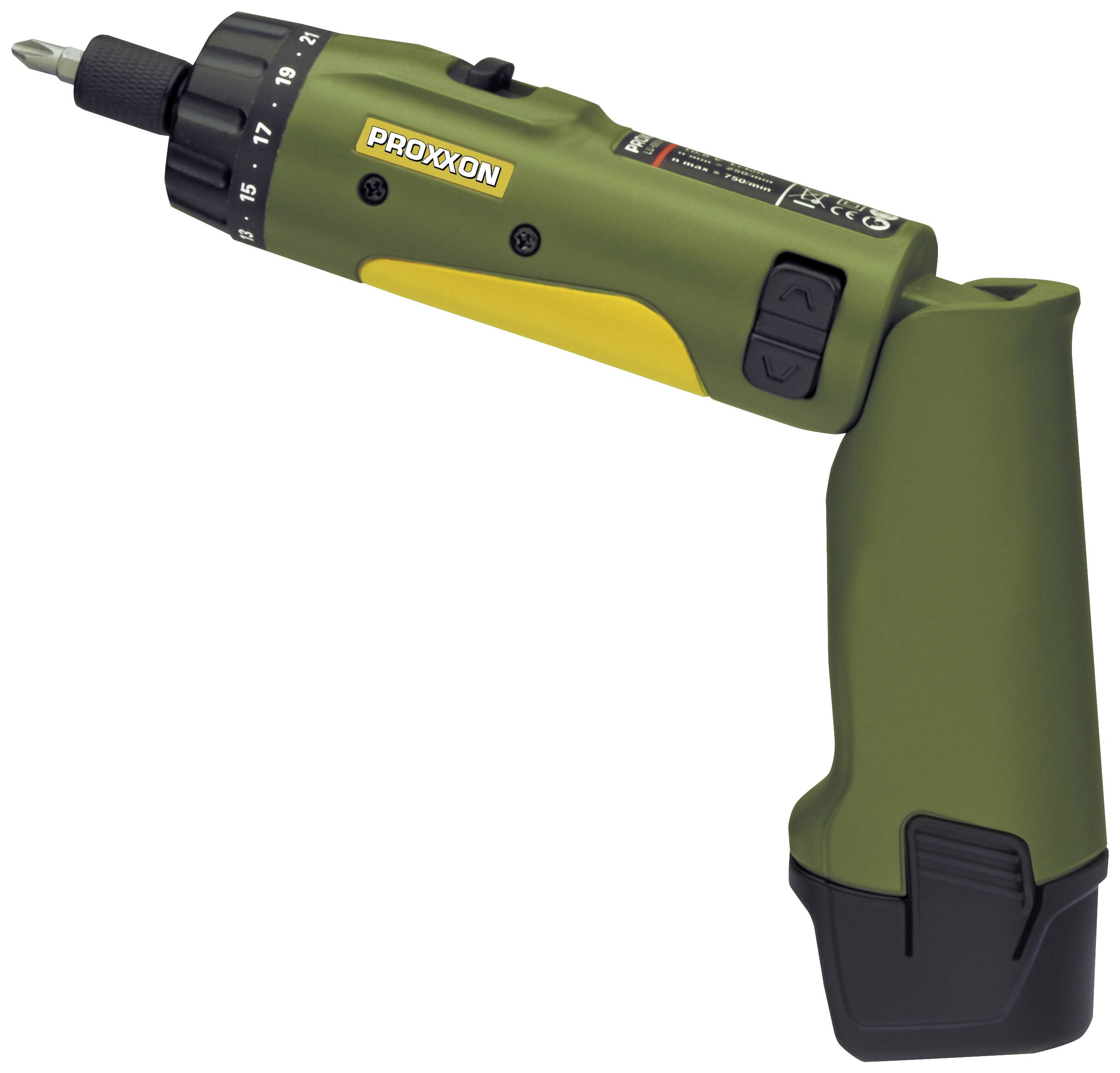 Grüner elektrischer Schraubendreher mit ergonomischem Griff und einstellbarem Drehmoment, seitlicher Ansicht.