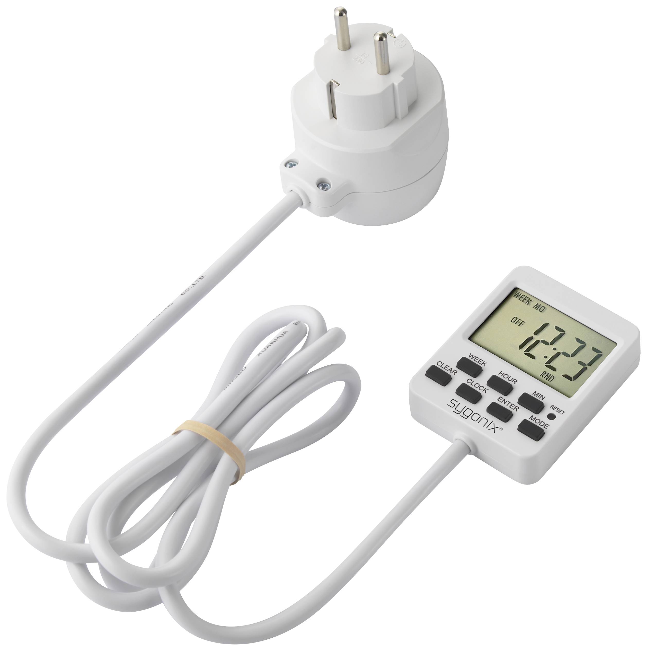 Sygonix SY-5178380 Zeitschaltuhr digital Wochenprogramm 3500W Countdown-Funktion, Dauerbetrieb, Programmierfunktion