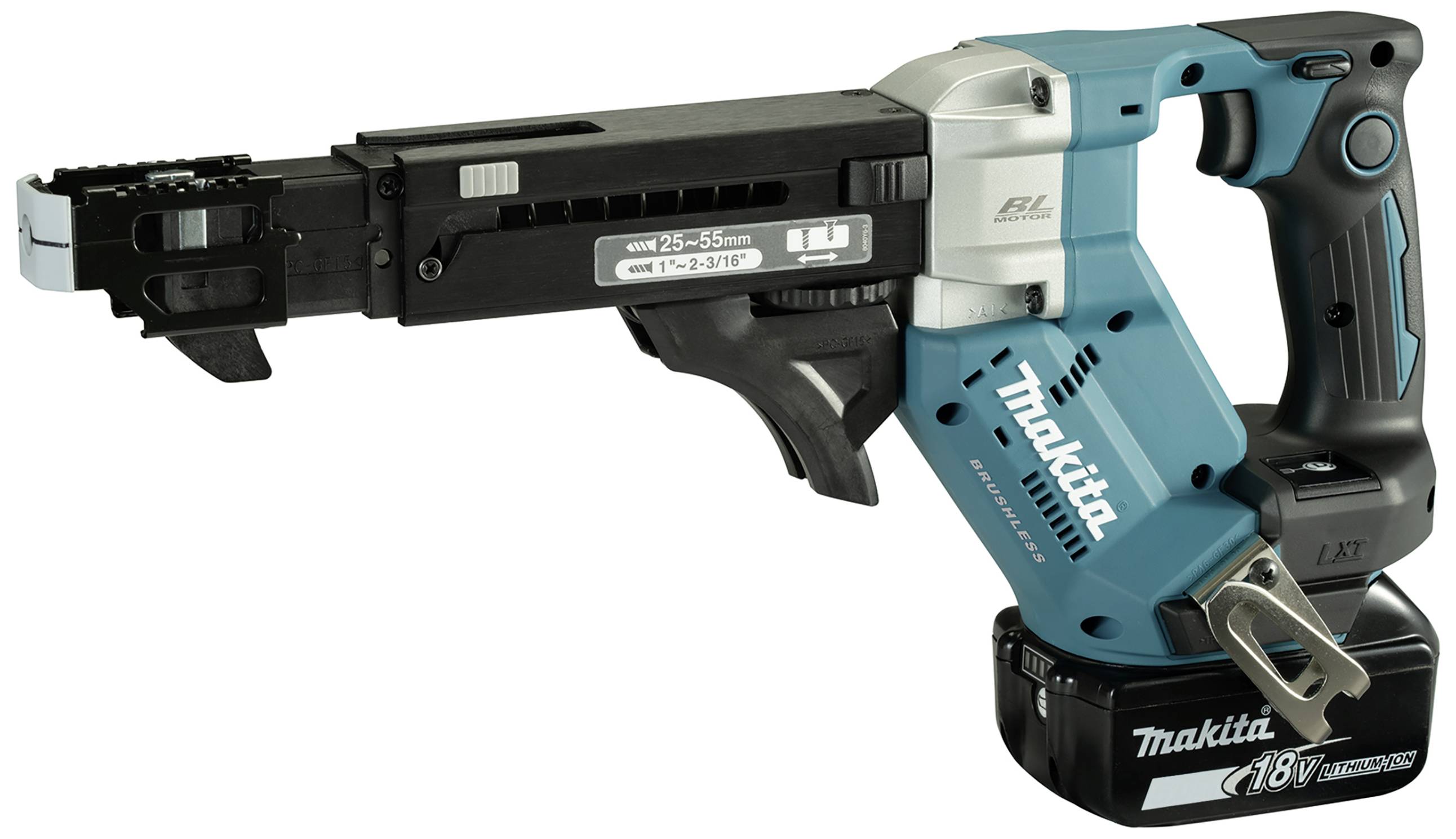 Makita DFR551RTJ Akku-Magazinschrauber 18V 5.0Ah Li-Ion inkl. Akku, inkl. 2. Akku, inkl. Ladegerät