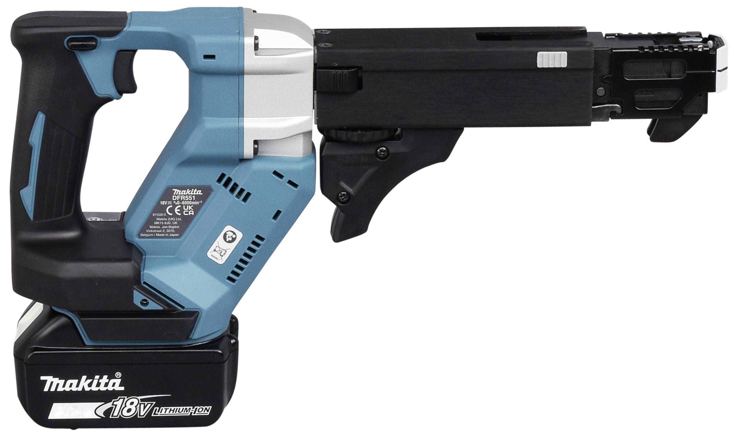 Makita DFR551RTJ Akku-Magazinschrauber 18 V 5.0 Ah Li-Ion inkl. Akku, inkl. 2. Akku, inkl. Ladegerät