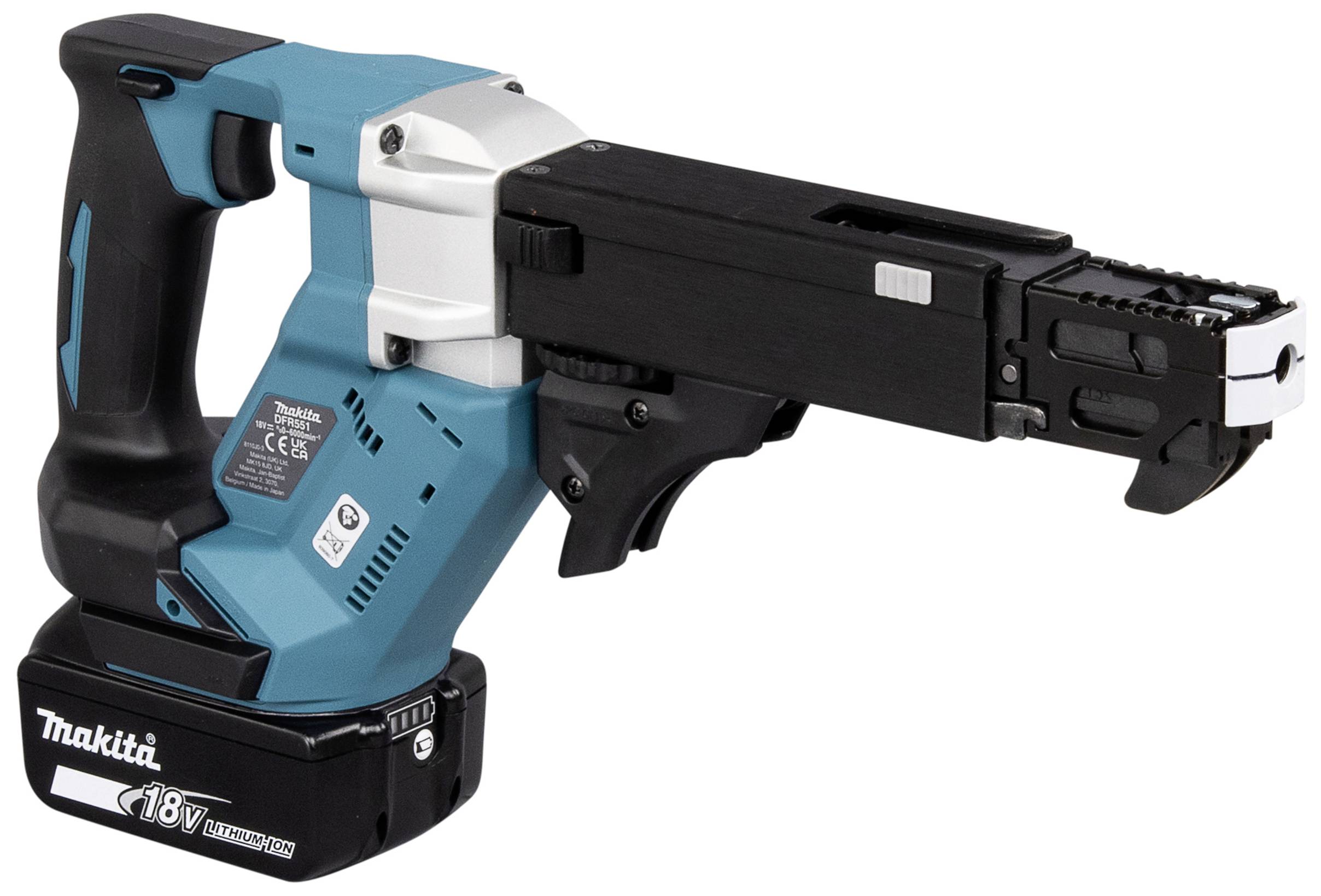 Makita DFR551RTJ Akku-Magazinschrauber 18 V 5.0 Ah Li-Ion inkl. Akku, inkl. 2. Akku, inkl. Ladegerät
