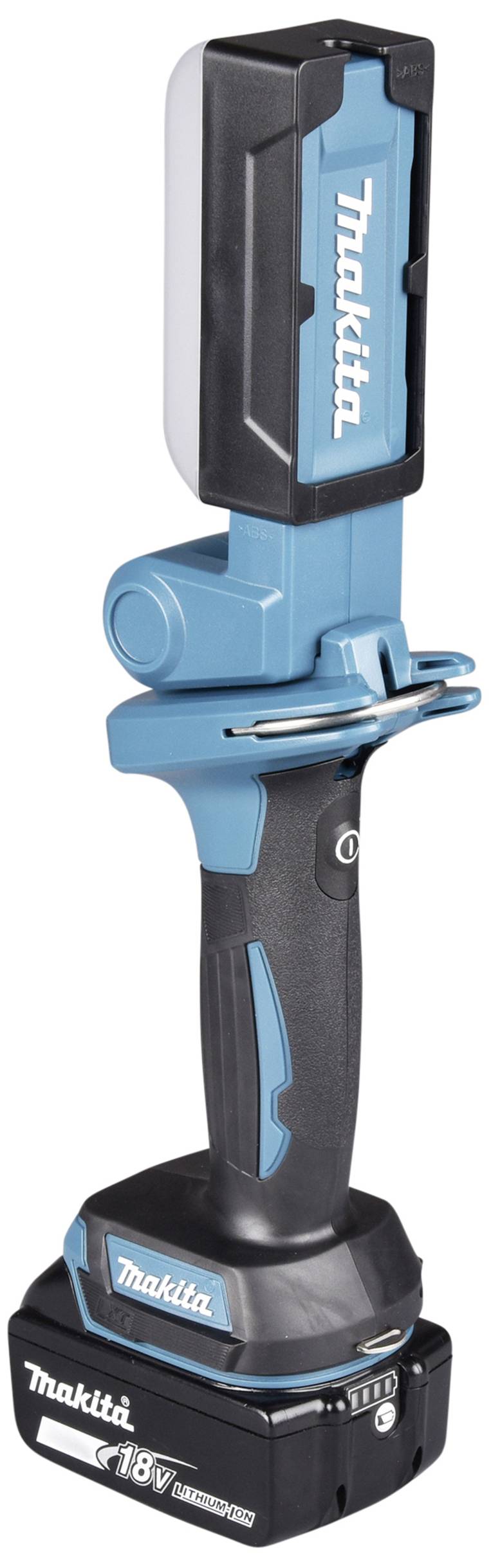 Akkuschrauber in Blau und Schwarz mit 18V Lithium-Ionen-Akku, ergonomischem Griff und LED-Licht, von der Marke Makita.
