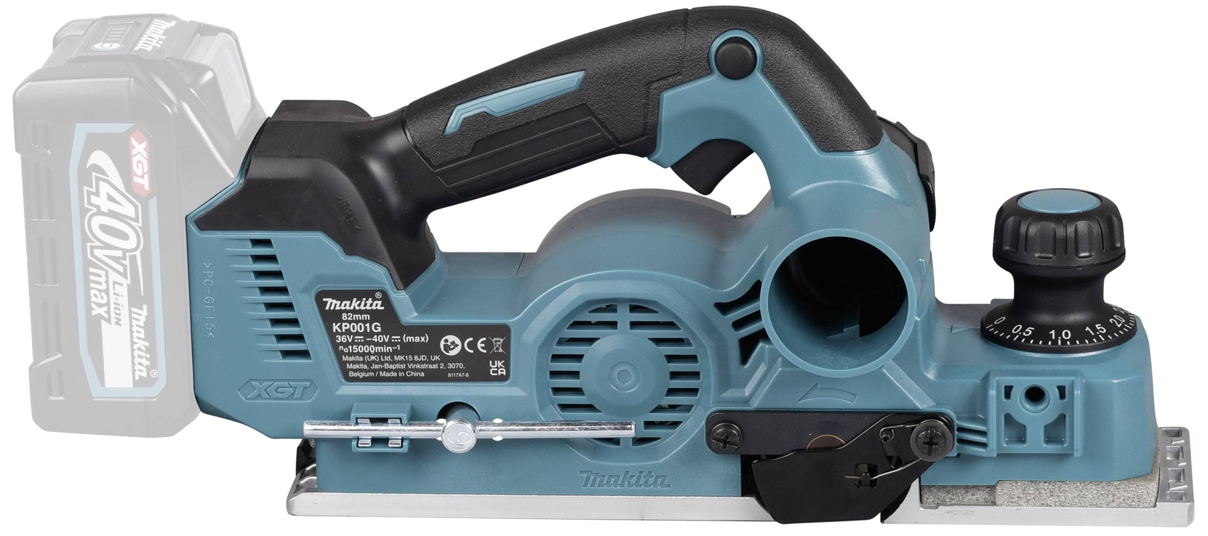 Makita KP001GZ Akku-Hobel ohne Akku, ohne Ladegerät Hobel-Breite: 82mm Falztiefe (max.): 50mm
