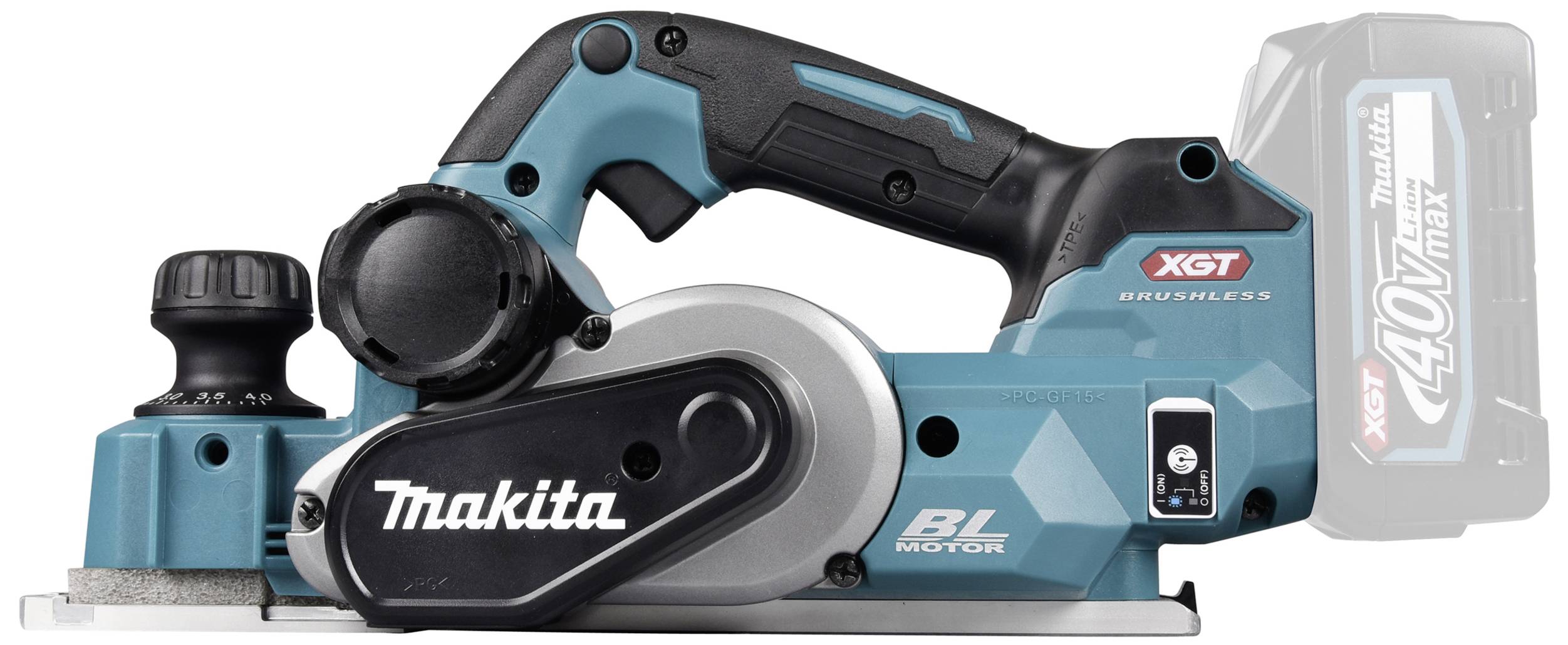 Makita KP001GZ Akku-Hobel ohne Akku, ohne Ladegerät Hobel-Breite: 82 mm Falztiefe (max.): 50 mm