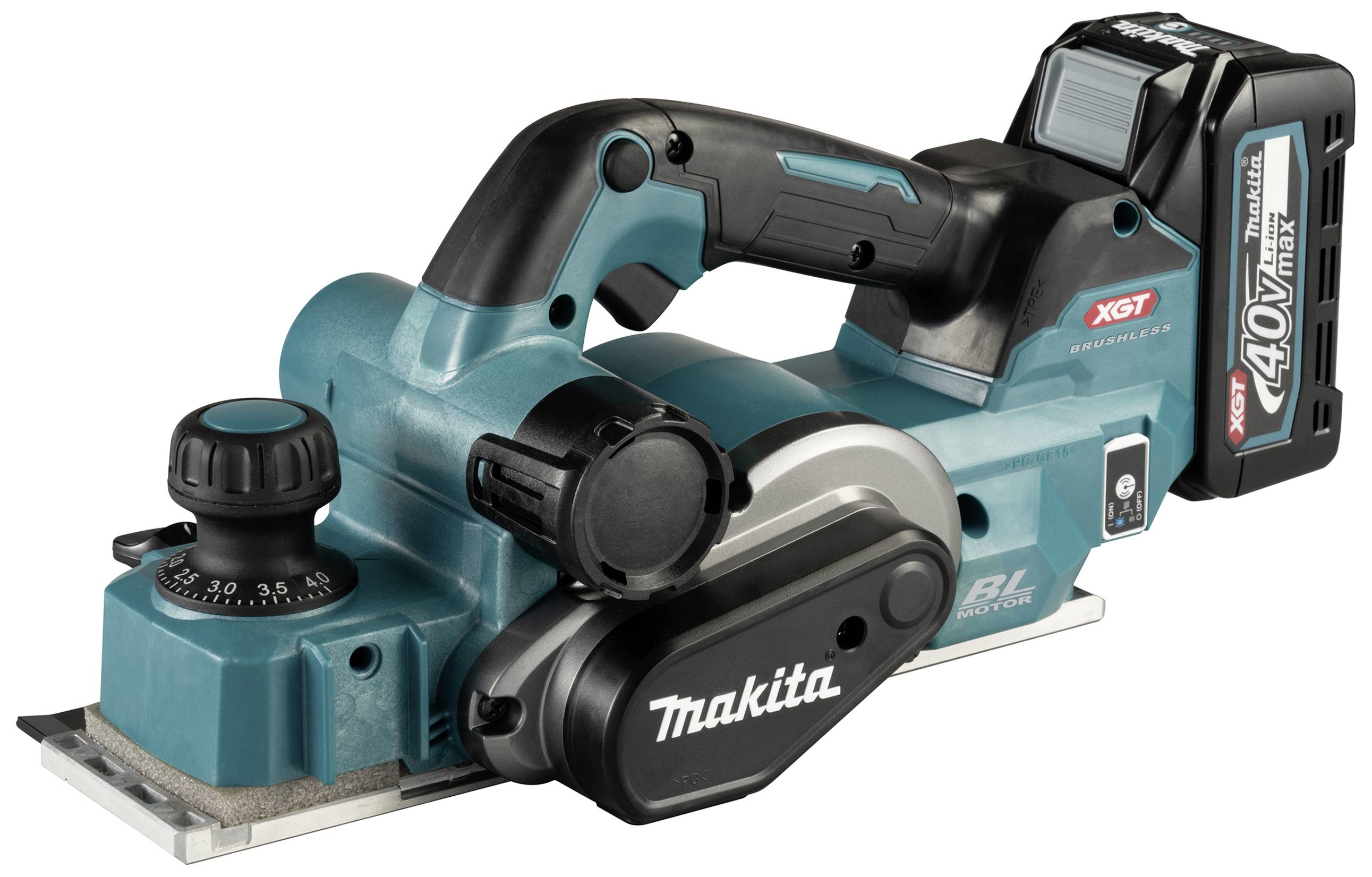 Makita KP001GM201 Akku-Hobel inkl. Akku, inkl. 2. Akku, inkl. Ladegerät Hobel-Breite: 82 mm 4.0 Ah Falztiefe (max.): 50 mm