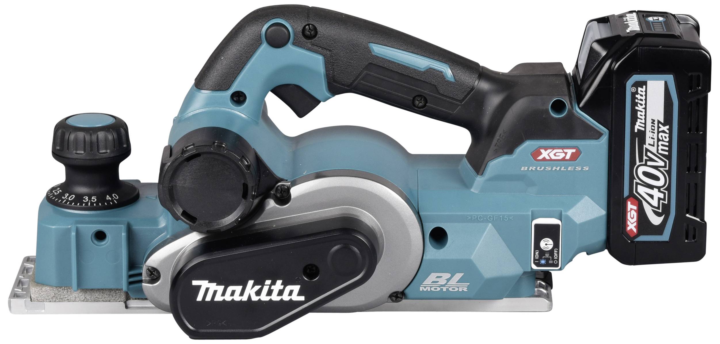 Makita KP001GM201 Akku-Hobel inkl. Akku, inkl. 2. Akku, inkl. Ladegerät Hobel-Breite: 82 mm 4.0 Ah Falztiefe (max.): 50 mm