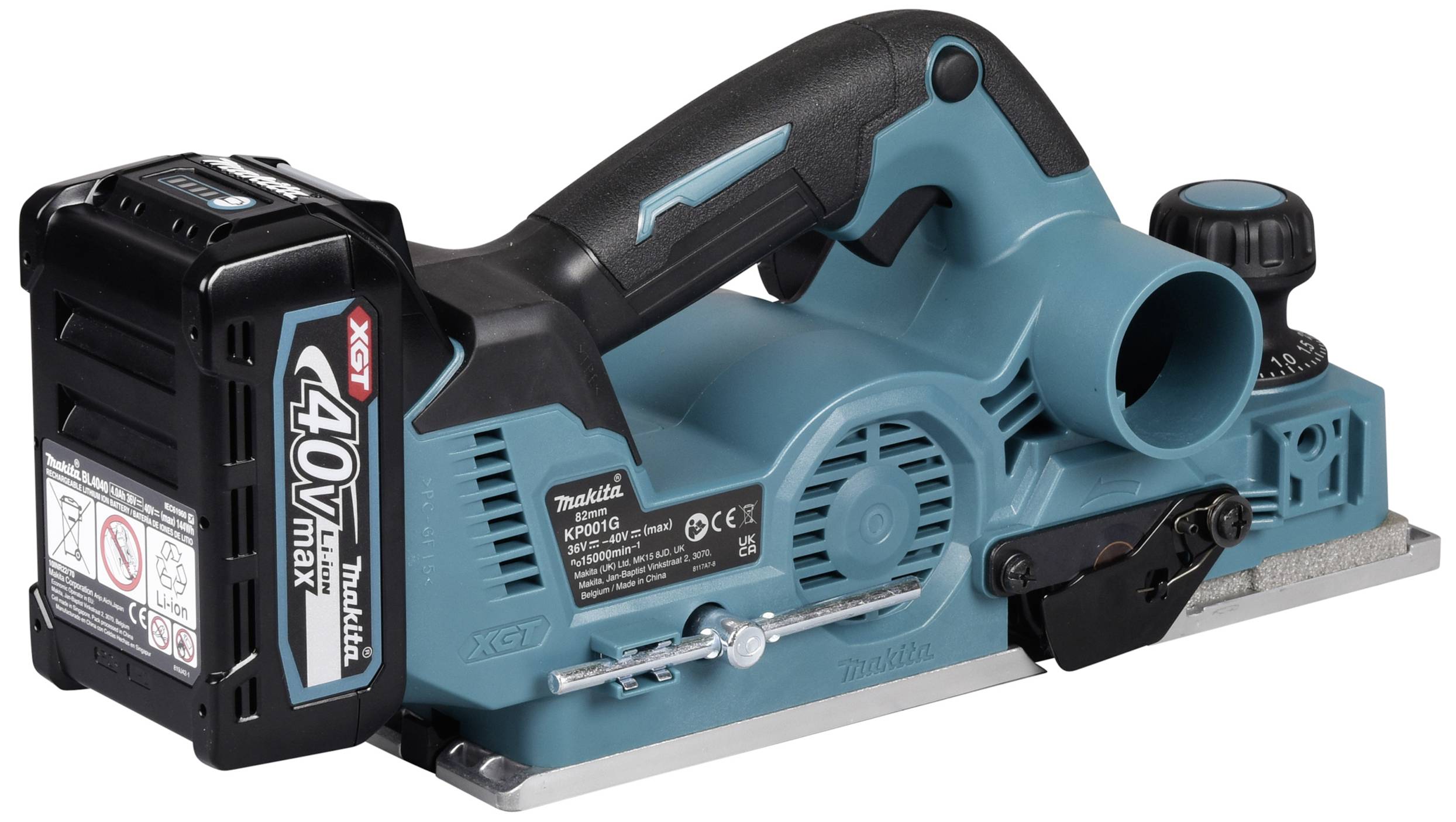 Makita KP001GM201 Akku-Hobel inkl. Akku, inkl. 2. Akku, inkl. Ladegerät Hobel-Breite: 82 mm 4.0 Ah Falztiefe (max.): 50 mm