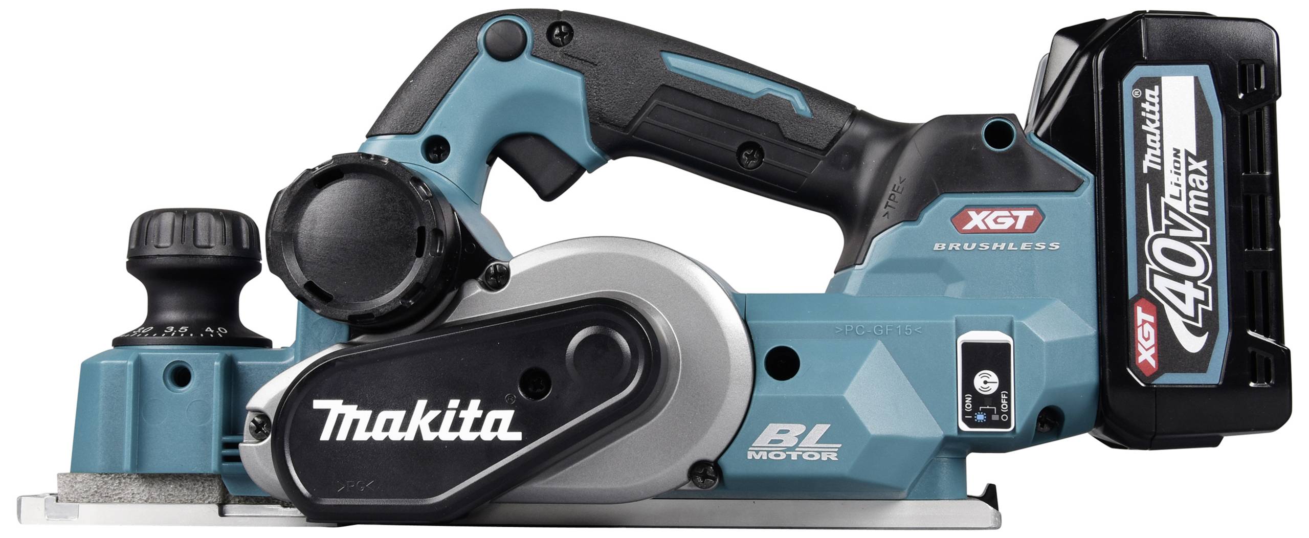 Makita KP001GM201 Akku-Hobel inkl. Akku, inkl. 2. Akku, inkl. Ladegerät Hobel-Breite: 82 mm 4.0 Ah Falztiefe (max.): 50 mm