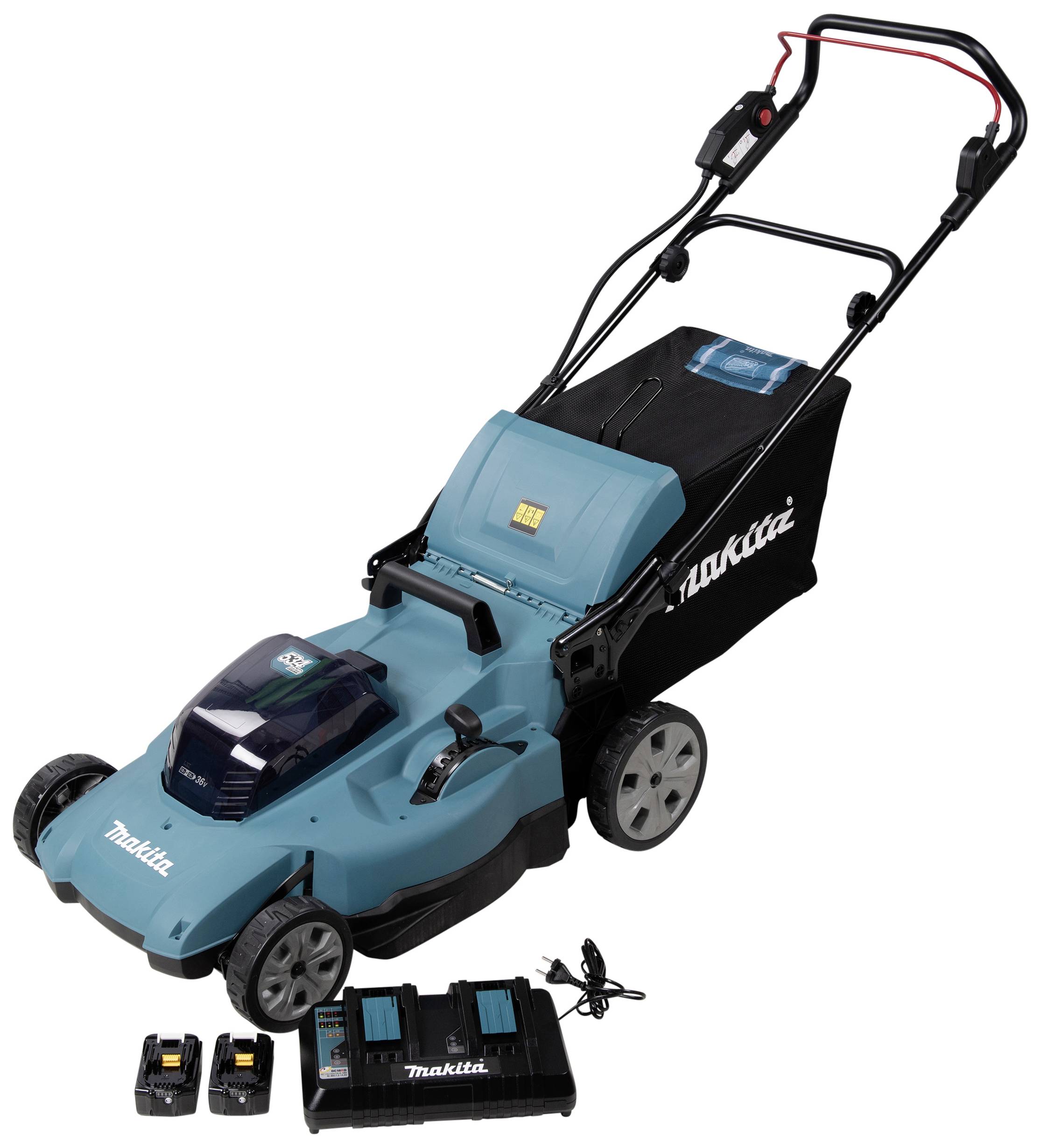 Makita DLM538Z Akku Akku-Rasenmäher ohne Akku, ohne Ladegerät 2 x 18 V Schnittbreite (max.) 53 cm Geeignet für 700 m²