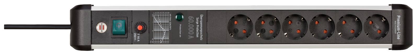 Brennenstuhl 1391010601 Überspannungsschutz-Steckdosenleiste Silber-Schwarz Schutzkontakt 1 St.