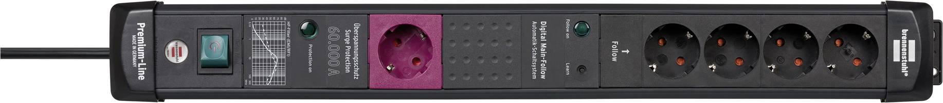 Brennenstuhl 1951150500 Überspannungsschutz-Steckdosenleiste Schwarz Schutzkontakt 1St.