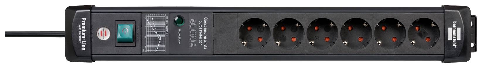 Brennenstuhl 1951160402 Überspannungsschutz-Steckdosenleiste Schwarz Schutzkontakt 1 St.